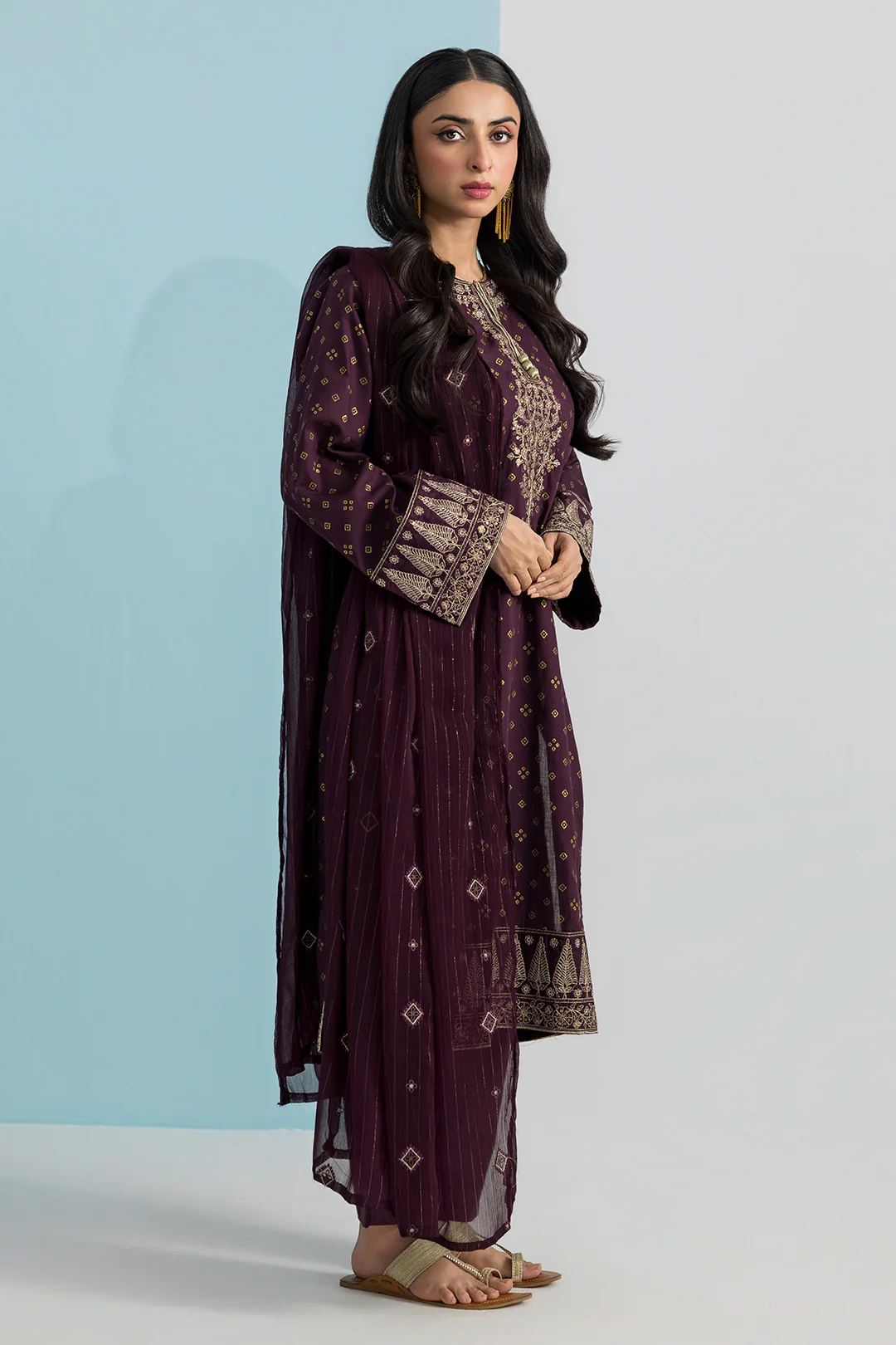 Embroidered Kurta Dupatta Trouser - 2691 - Image 5