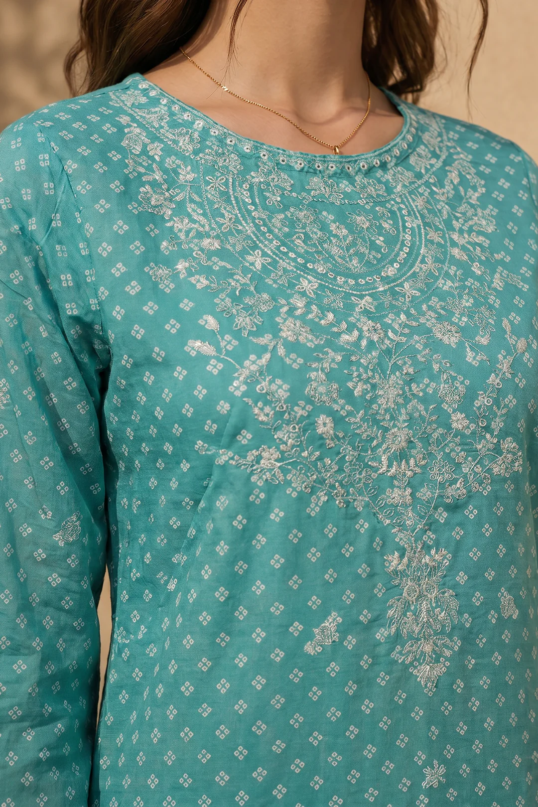 Embroidered Kurta Dupatta Trouser - 1962 - Image 4