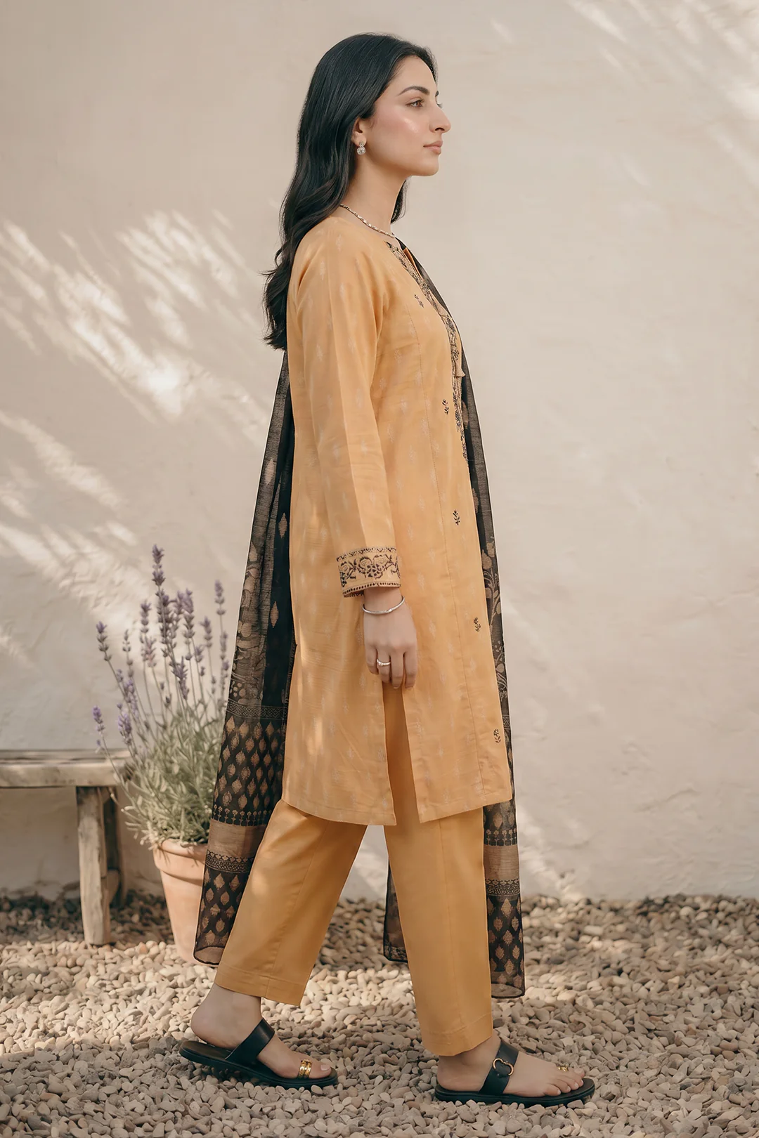 Embroidered Kurta Dupatta Trouser - 2194 - Image 3