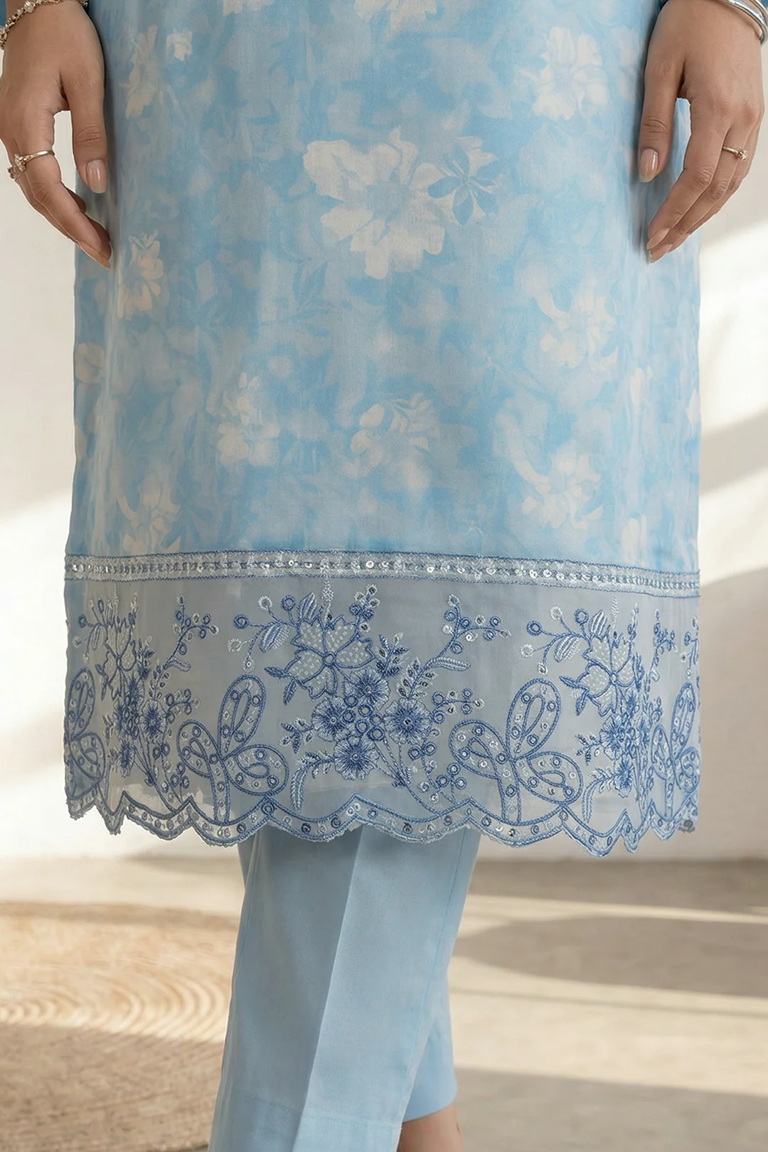 Embroidered Kurta Dupatta Trouser - 2201 - Image 4