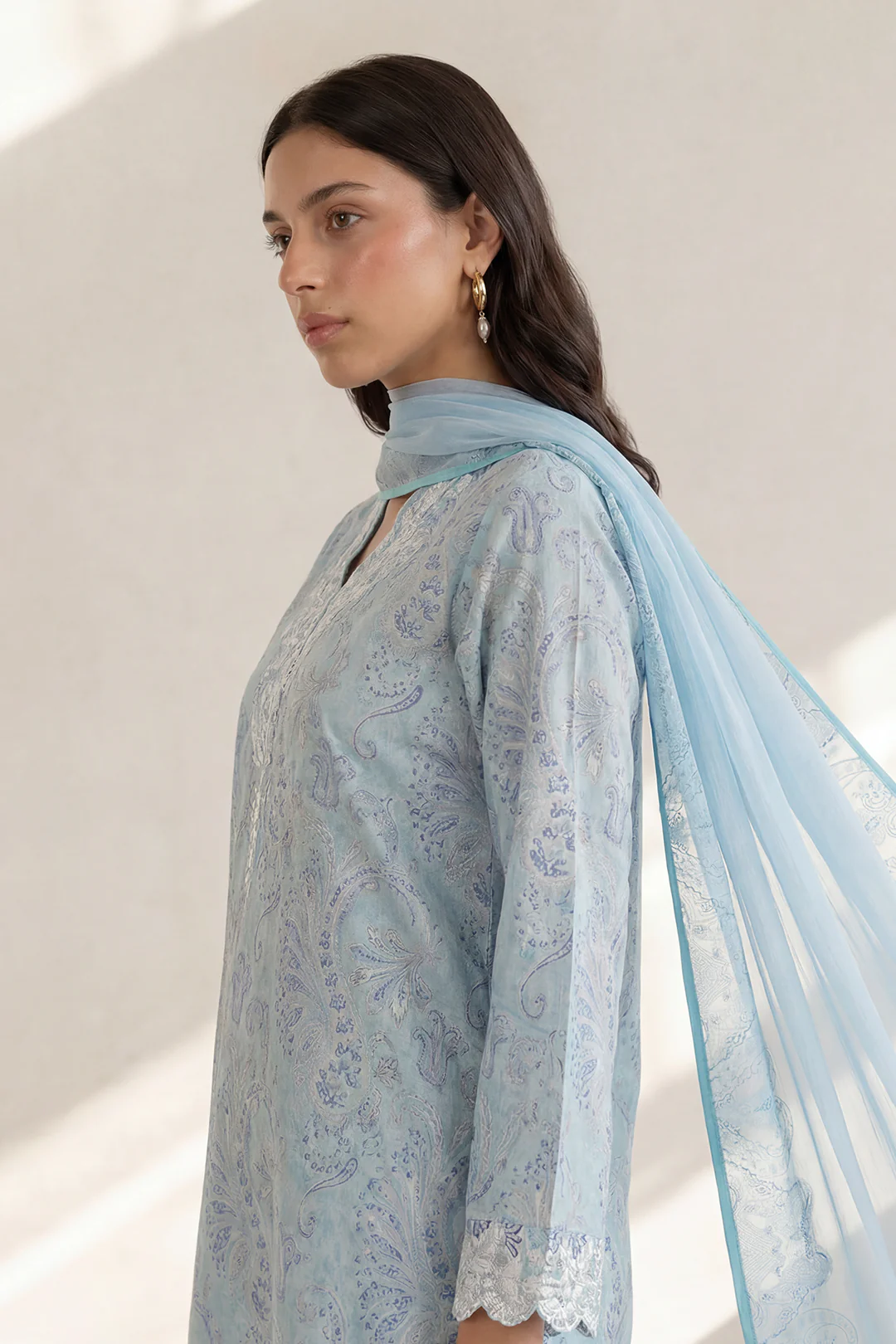 Embroidered Kurta Dupatta Trouser - 2202 - Image 5