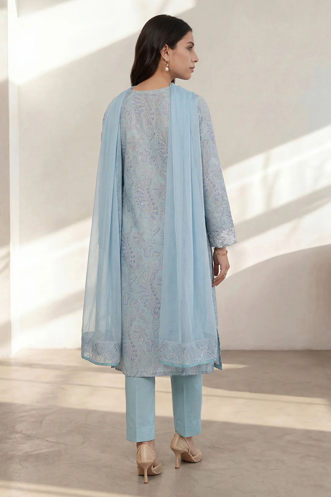 Embroidered Kurta Dupatta Trouser - 2202 - Image 6