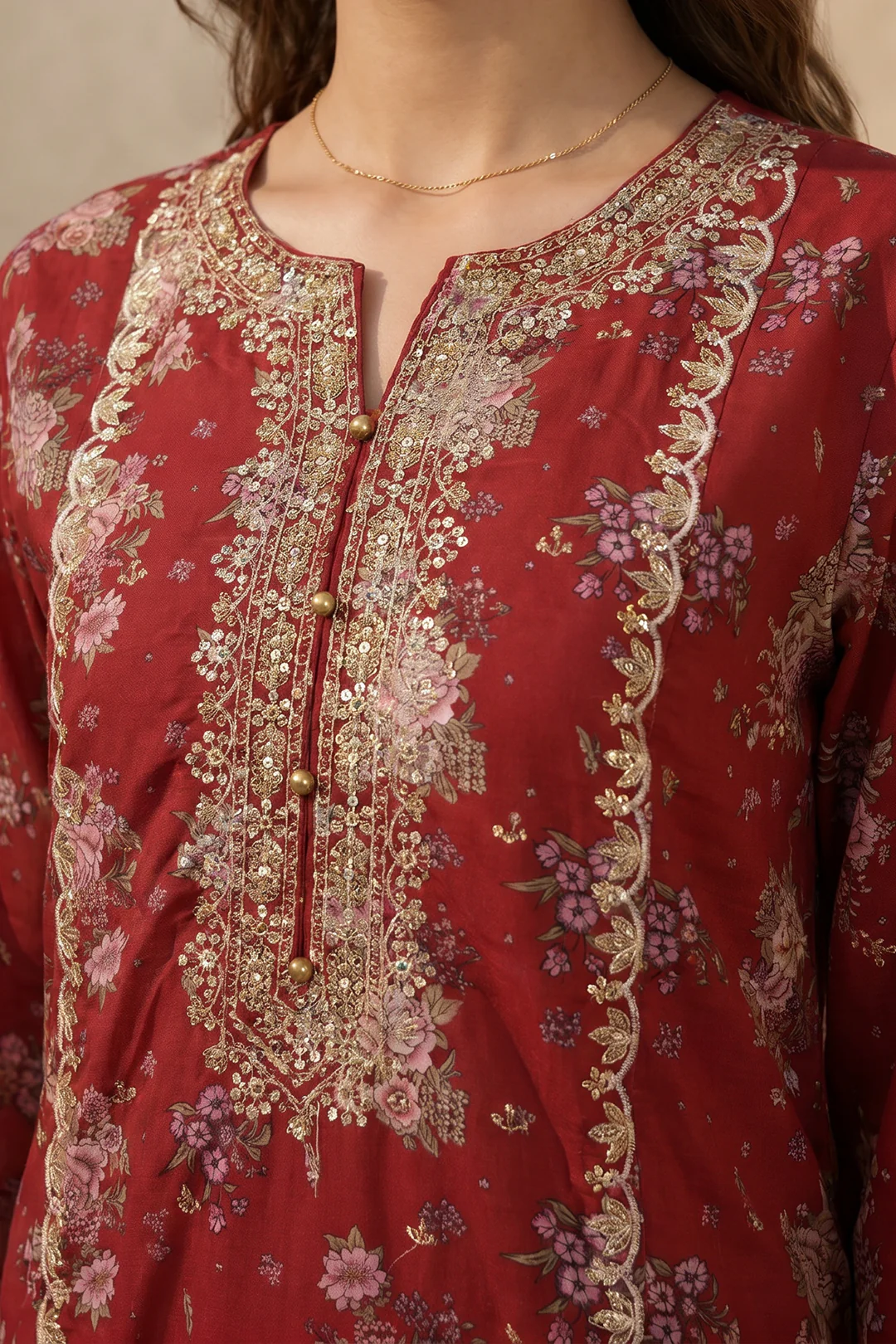 Embroidered Kurta Dupatta Trouser - 2511 - Image 4