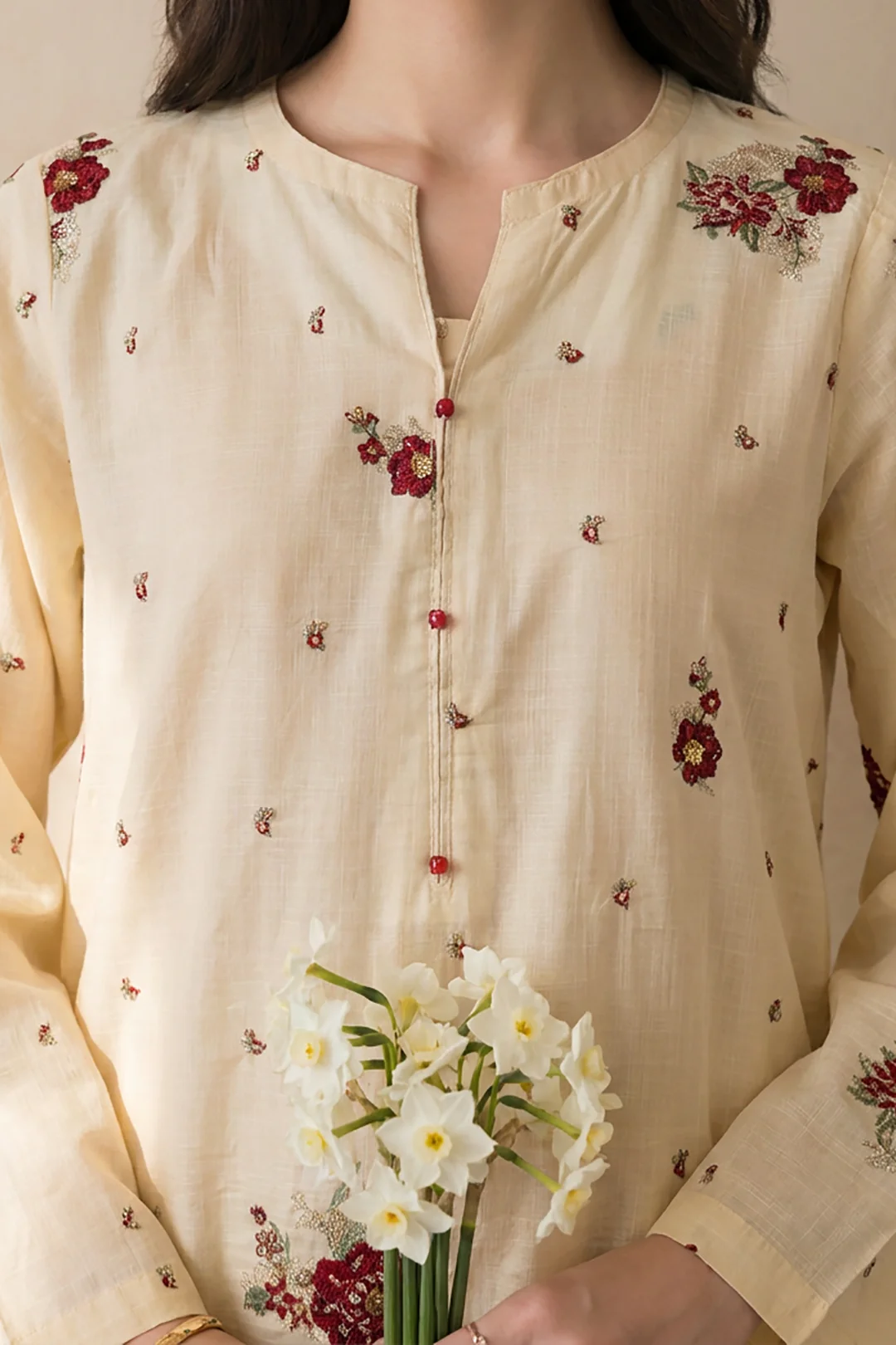 Embroidered Kurta Dupatta Trouser - 3220 - Image 3