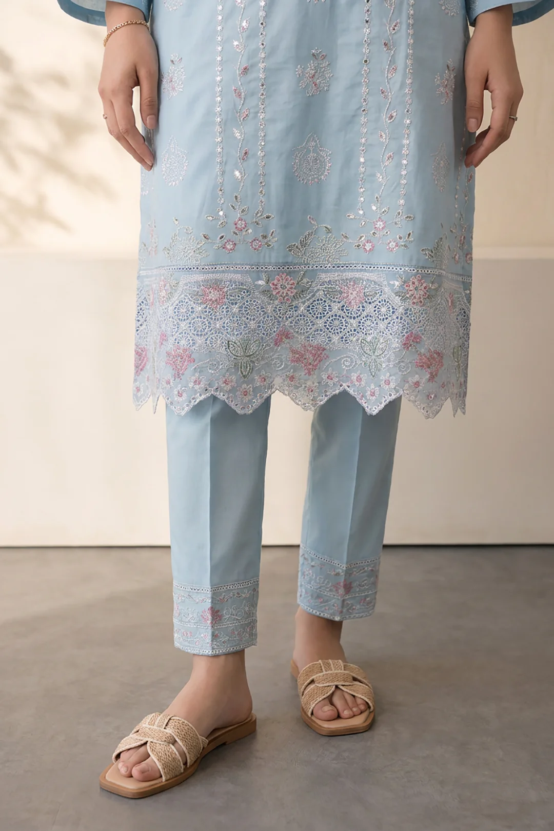 Embroidered Kurta Dupatta Trouser - 3260 - Image 4