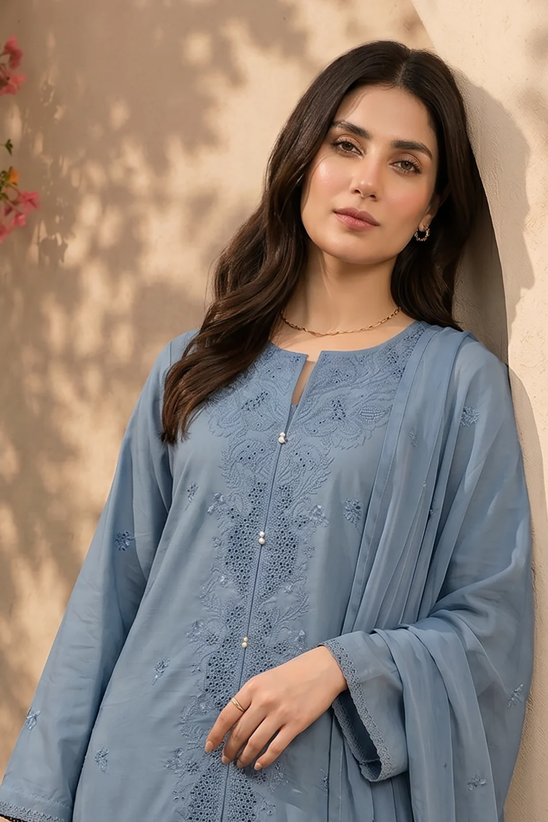 Embroidered Kurta Dupatta Trouser - 3712 - Image 2