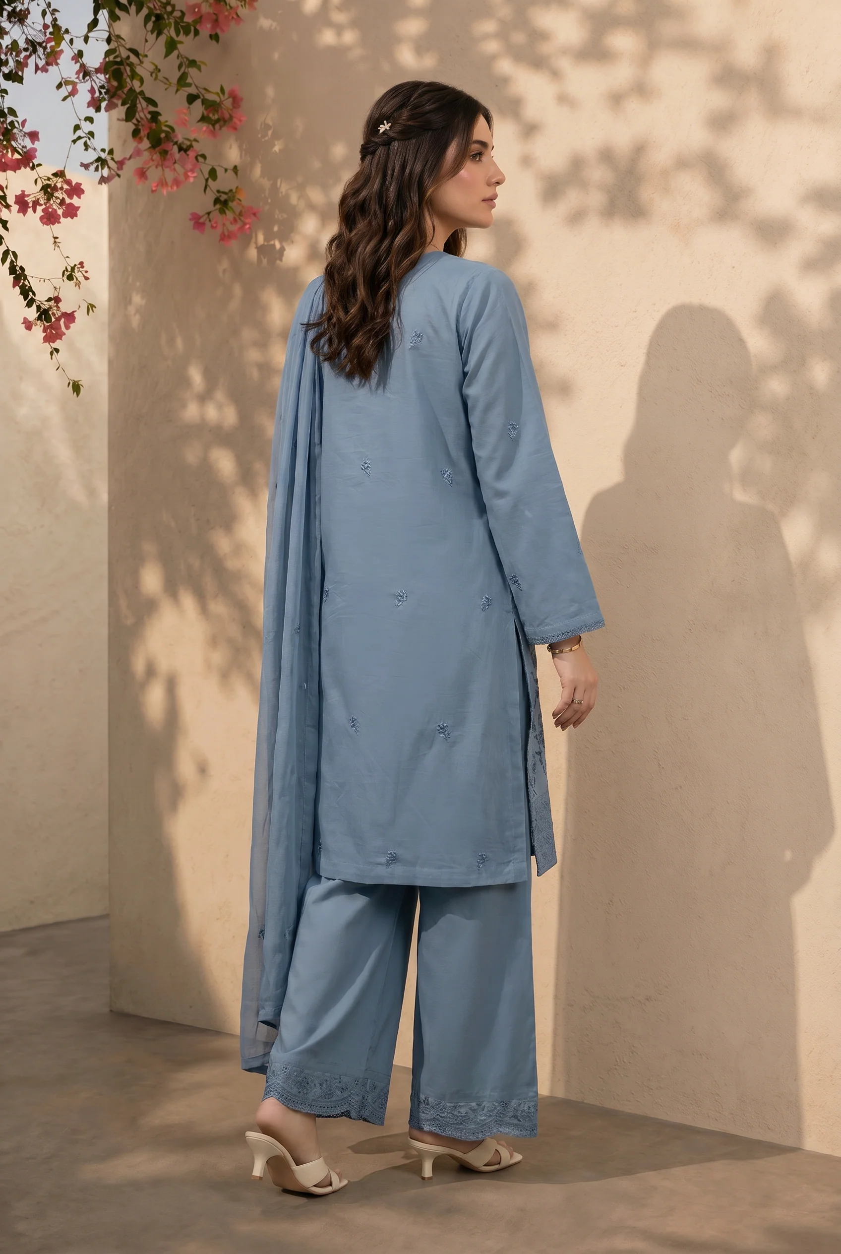 Embroidered Kurta Dupatta Trouser - 3712 - Image 7