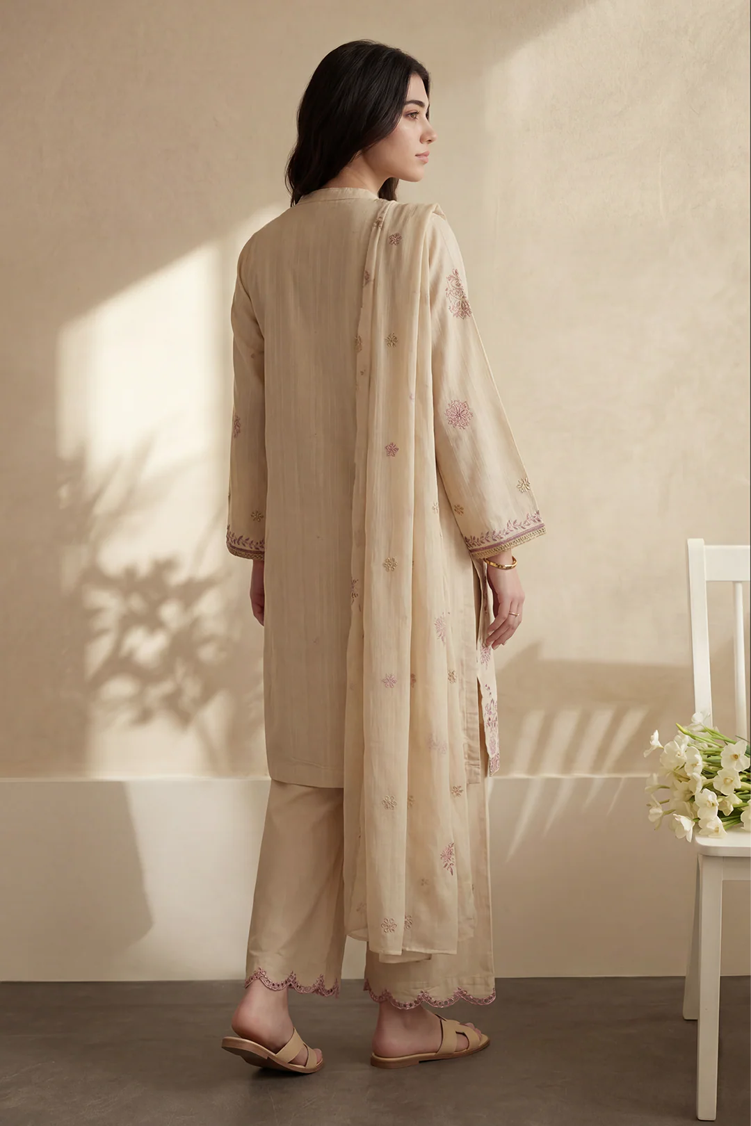 Embroidered Kurta Dupatta Trouser - 3725 - Image 6