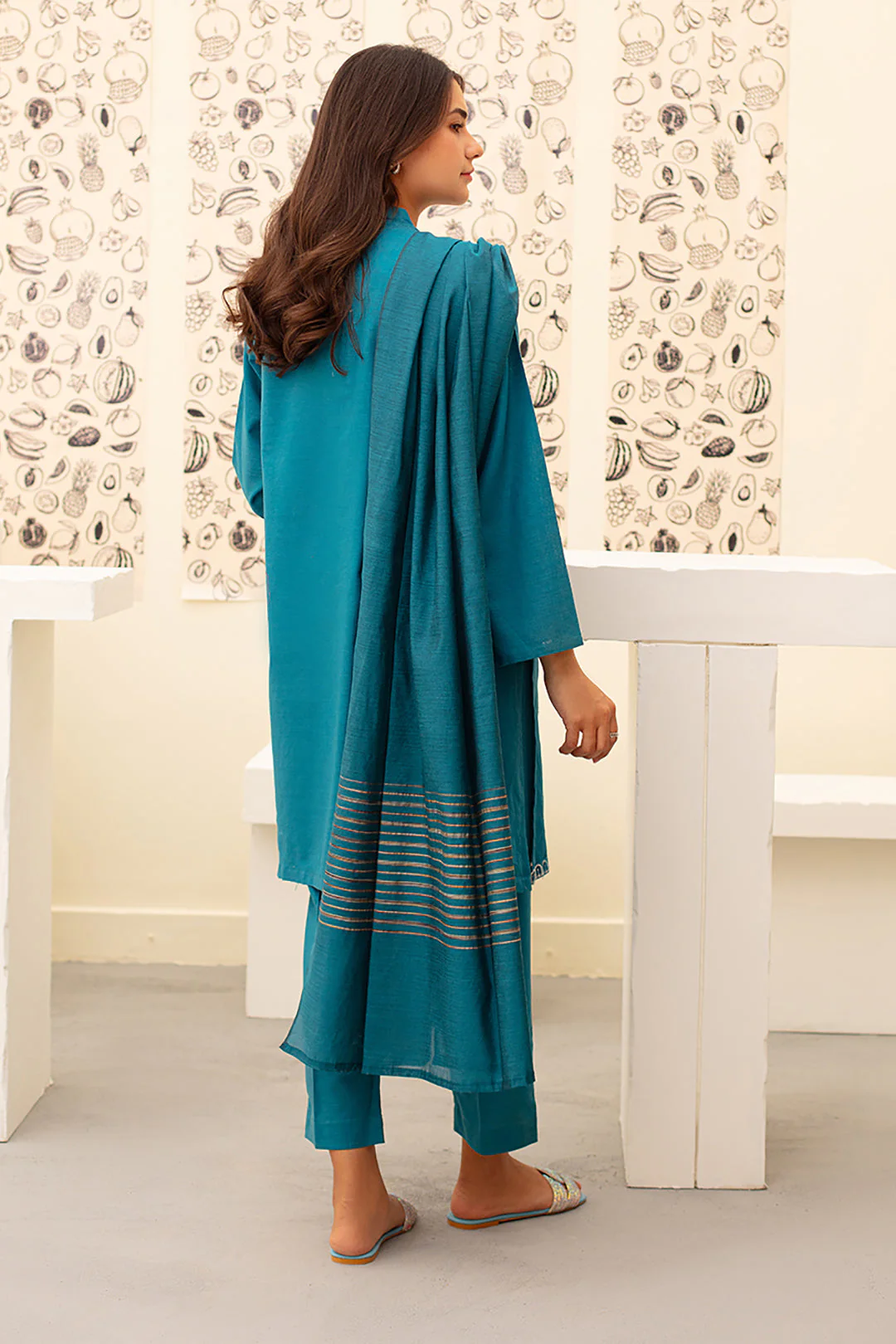 Embroidered Kurta Dupatta Trouser - 1414 - Image 5