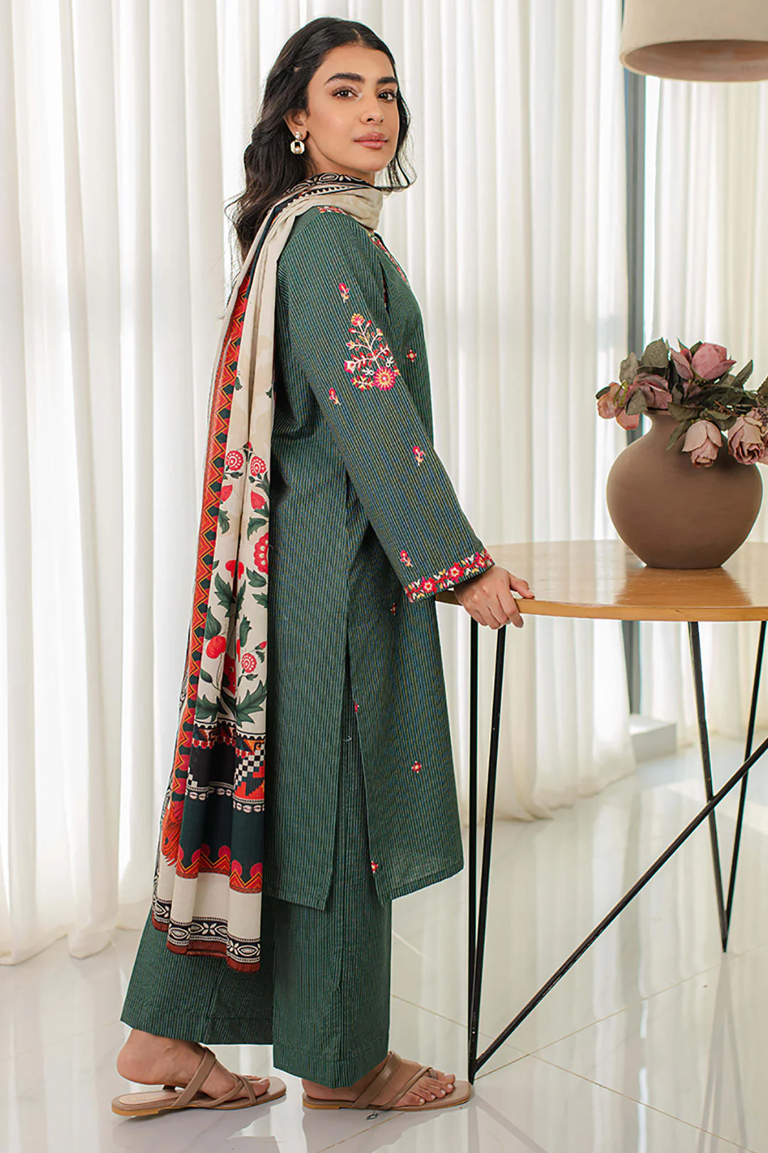 Embroidered Kurta Dupatta Trouser - 1415 - Image 4