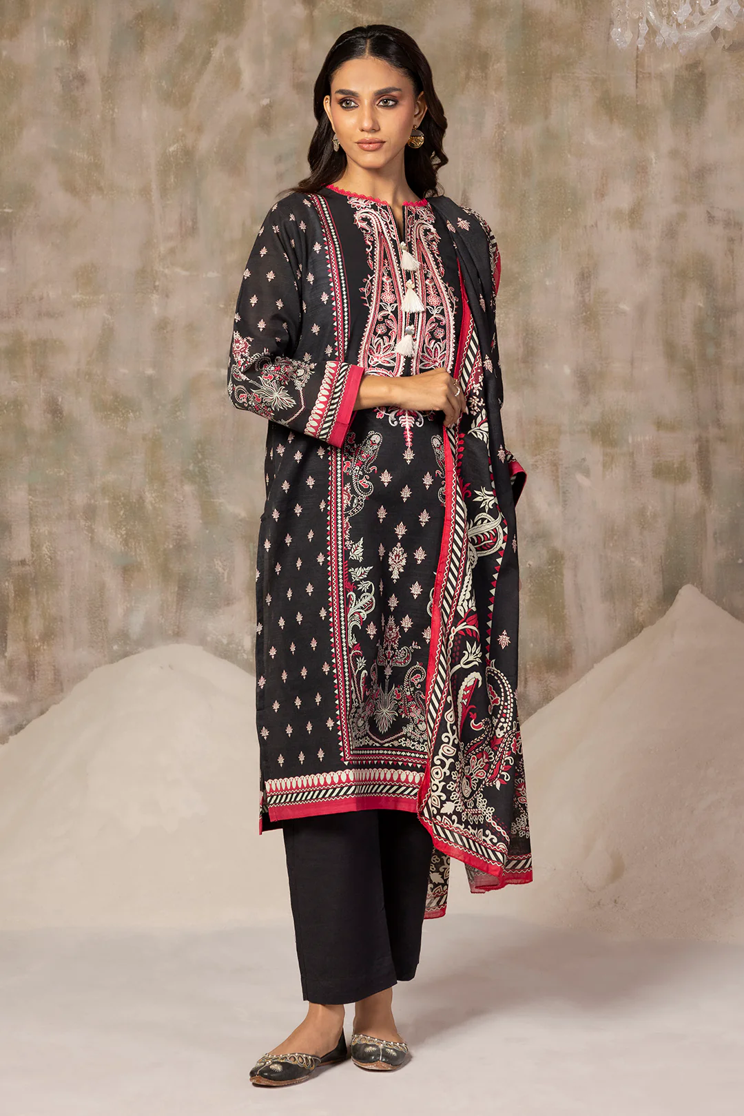 Embroidered Kurta Dupatta Trouser - 3018 - Image 3