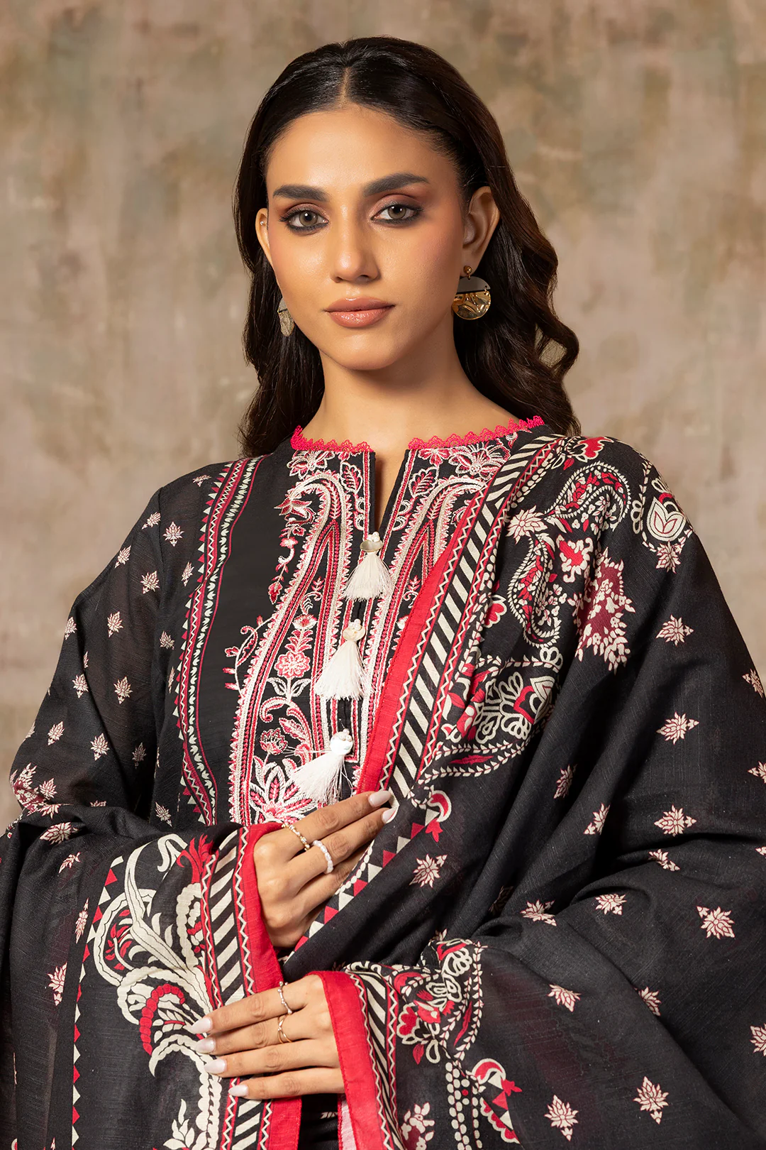 Embroidered Kurta Dupatta Trouser - 3018 - Image 4