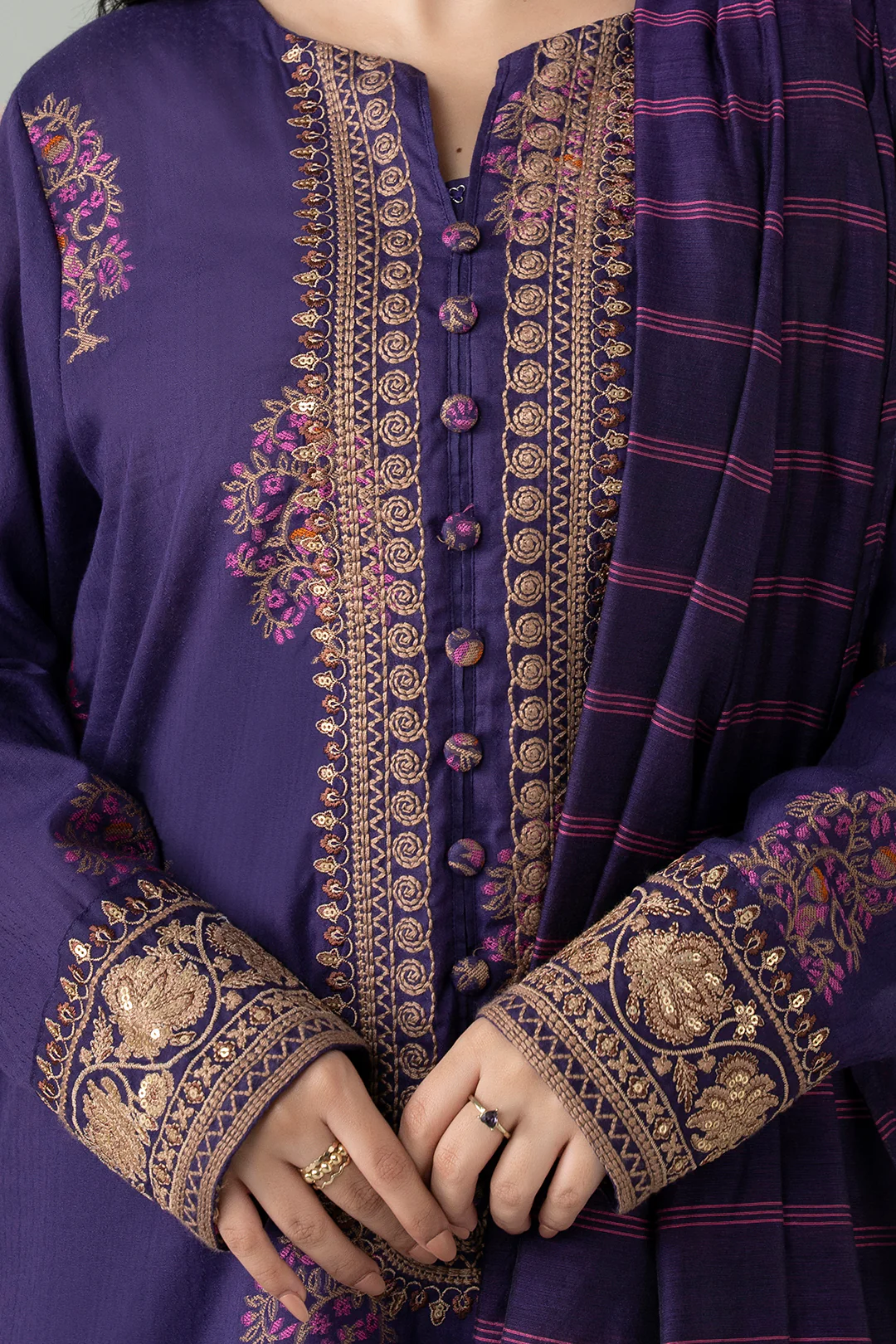 Embroidered Kurta Dupatta Trouser - 3352 - Image 3