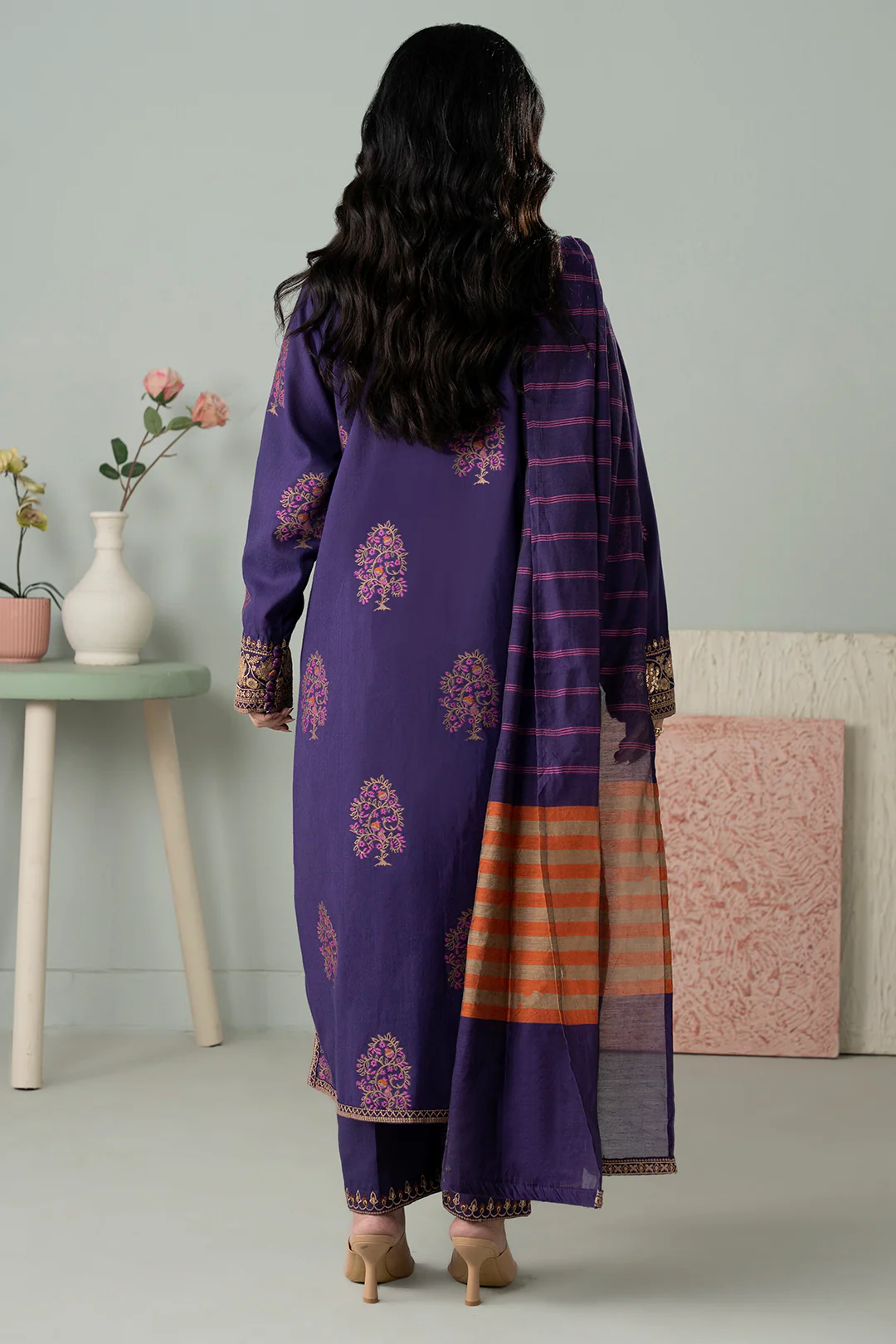 Embroidered Kurta Dupatta Trouser - 3352 - Image 6