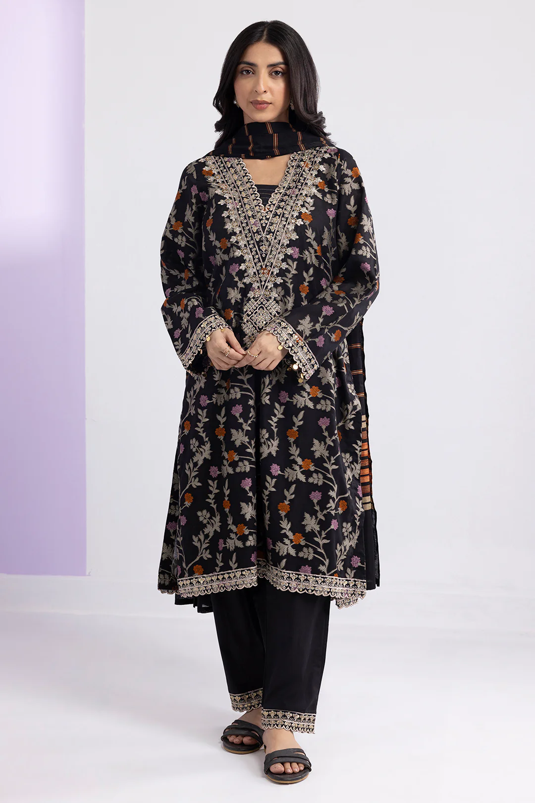 Embroidered Kurta Dupatta Trouser - 3358 - Image 6