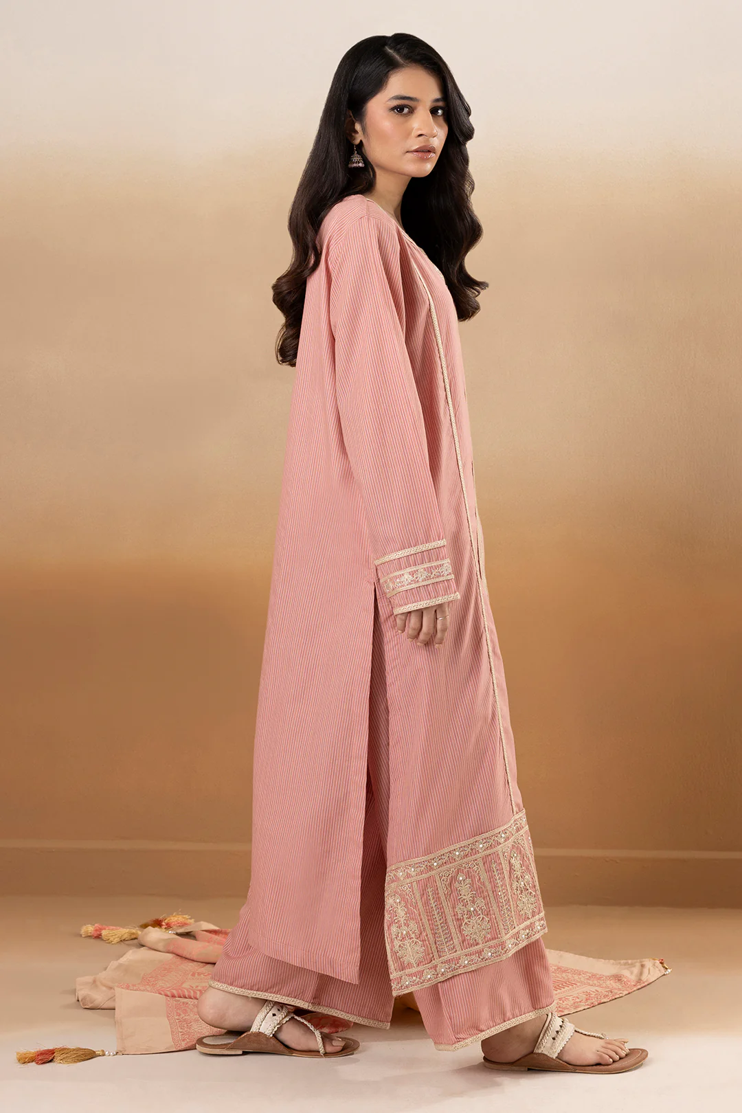 Embroidered Kurta Dupatta Trouser - 3371 - Image 3