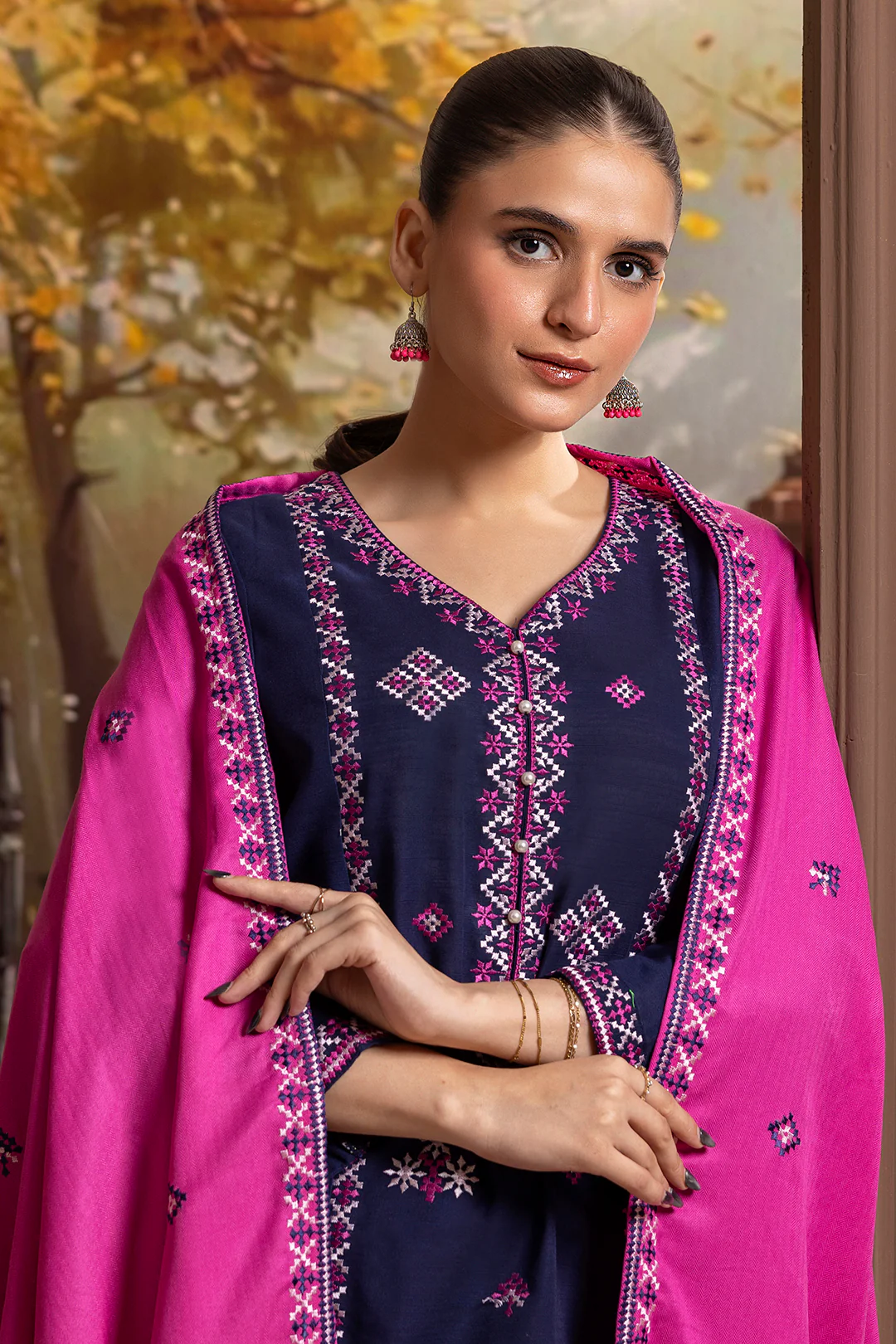 Embroidered Kurta Dupatta Trouser - 3373 - Image 6