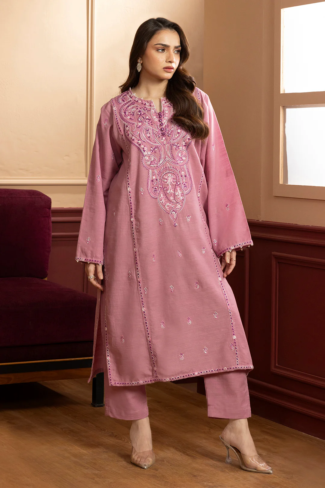 Embroidered Kurta Dupatta Trouser - 3379