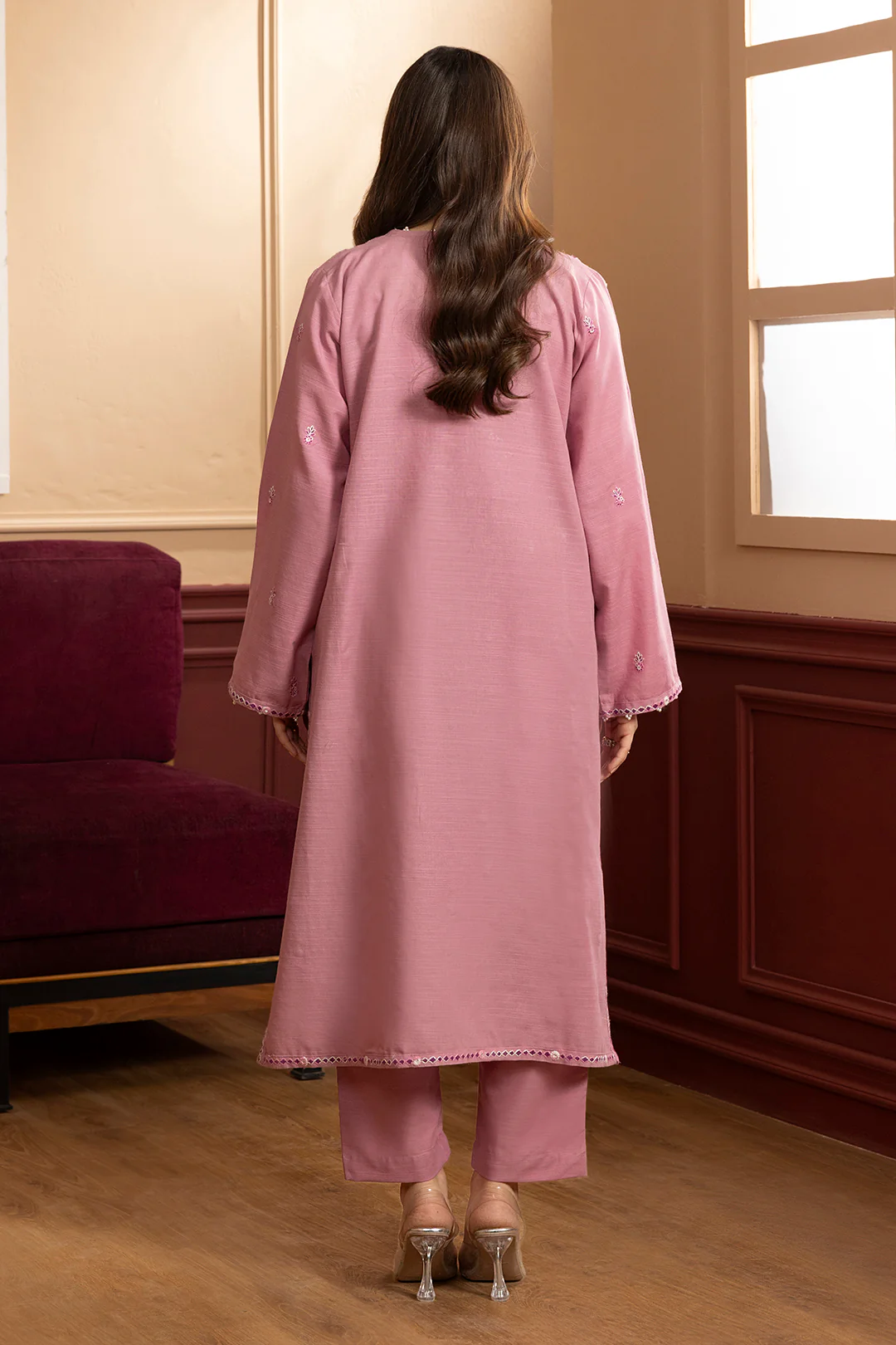 Embroidered Kurta Dupatta Trouser - 3379 - Image 8