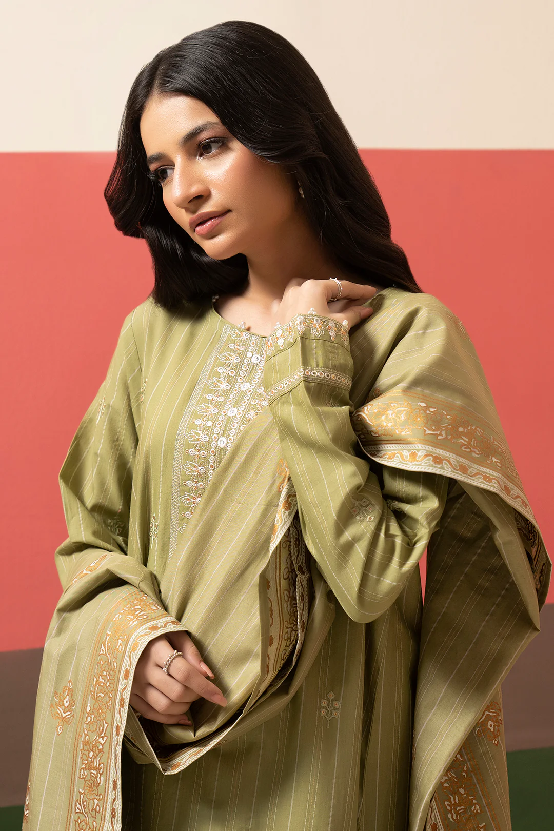Embroidered Kurta Dupatta Trouser - 3388 - Image 2