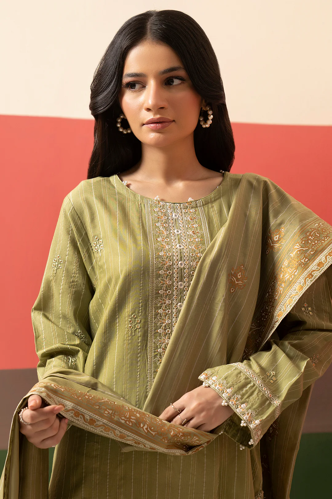Embroidered Kurta Dupatta Trouser - 3388 - Image 4