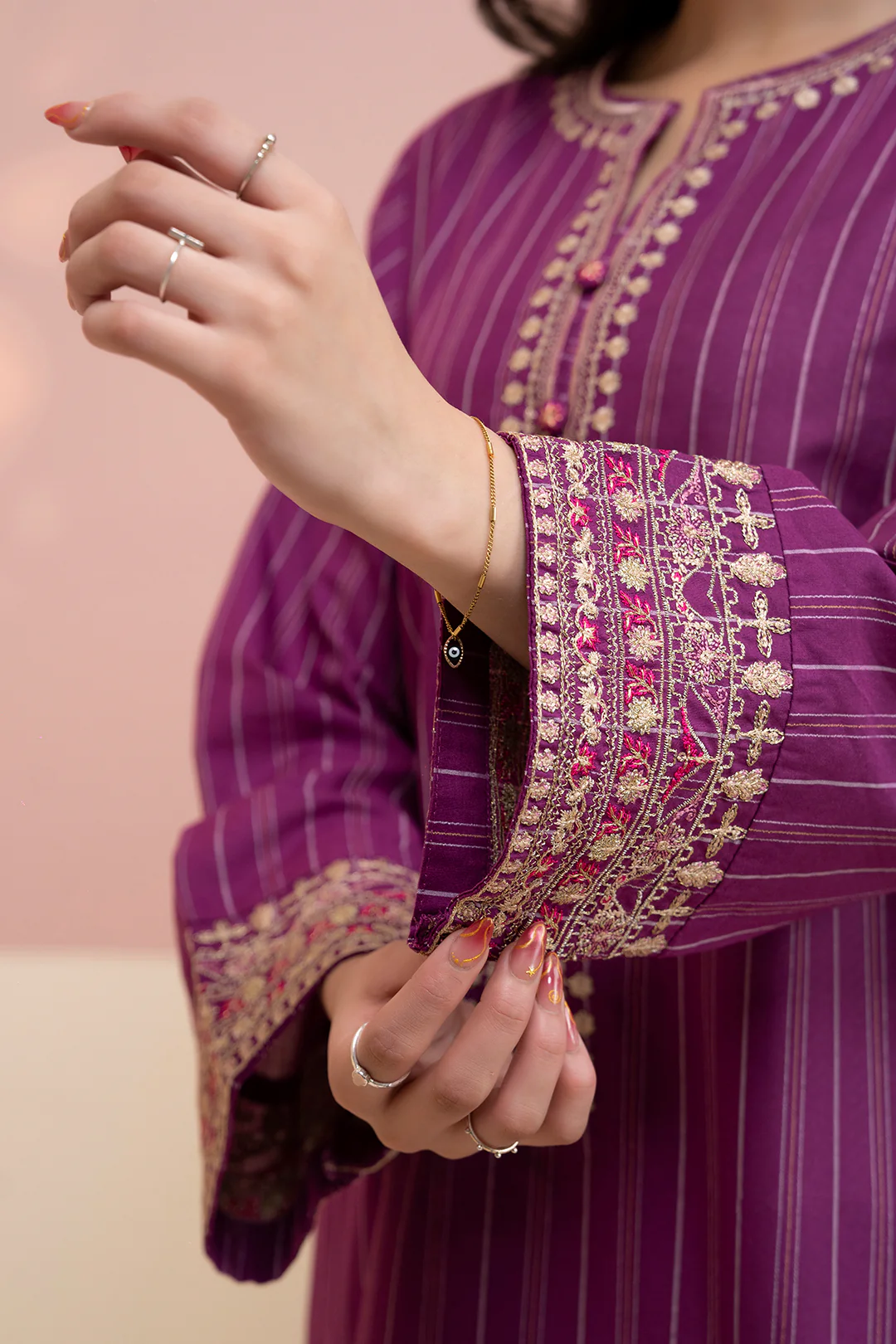 Embroidered Kurta Dupatta Trouser - 3389 - Image 9