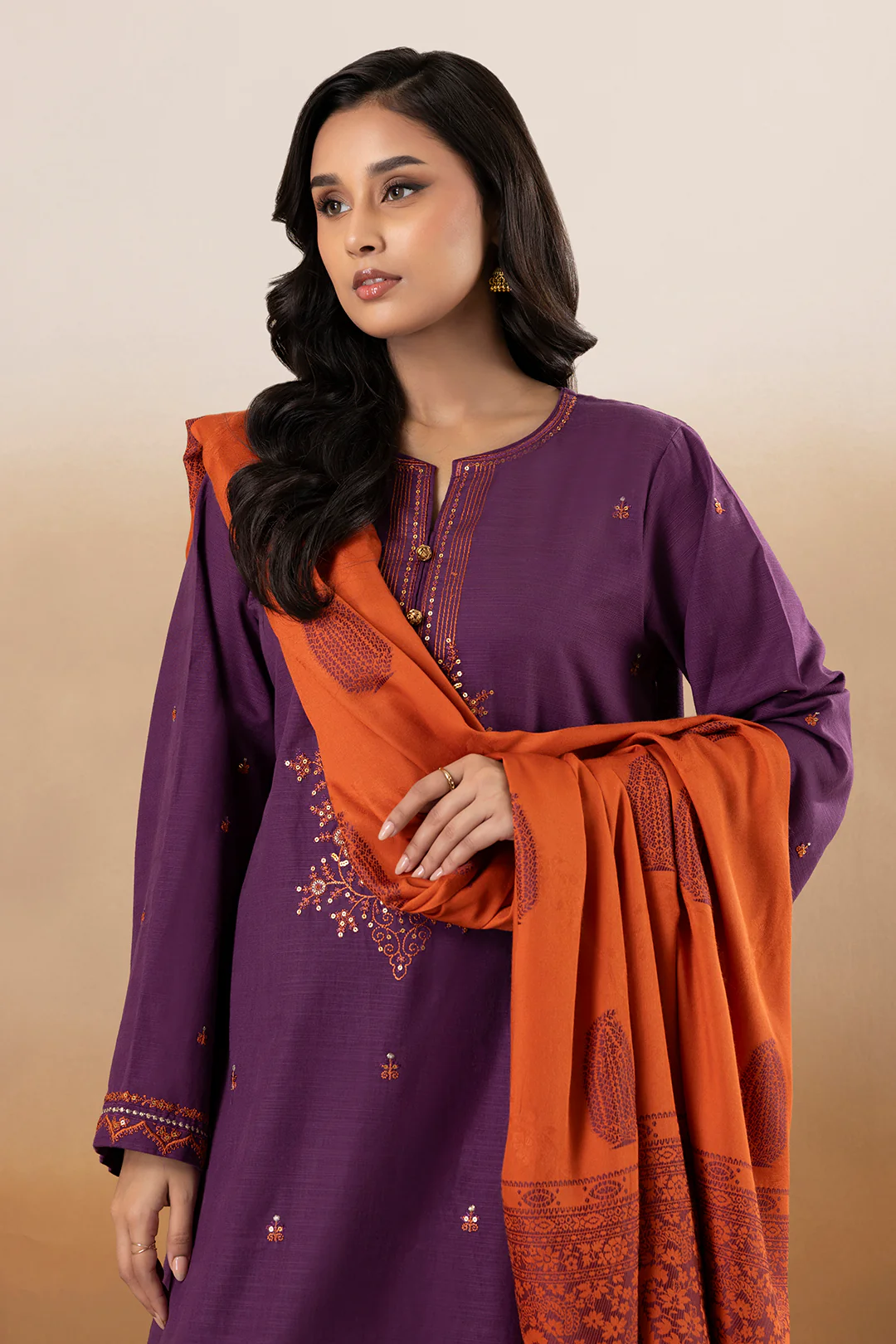 Embroidered Kurta Dupatta Trouser - 3395 - Image 2