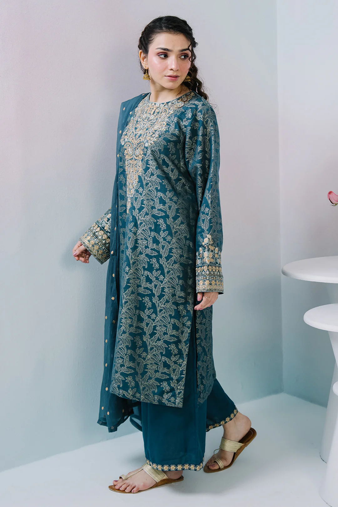 Embroidered Kurta Dupatta Trouser - 2523 - Image 5