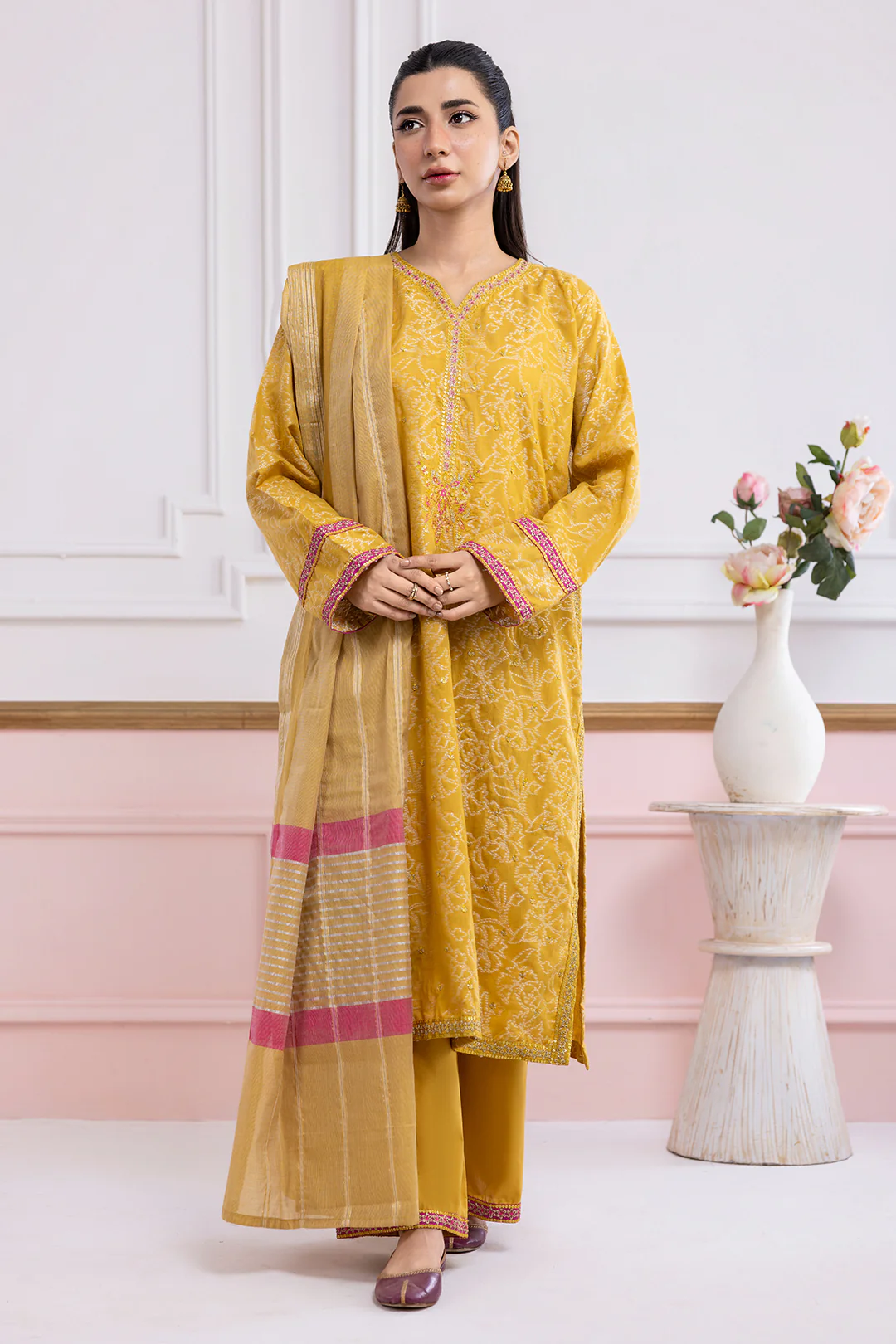 Embroidered Kurta Dupatta Trouser - 2527