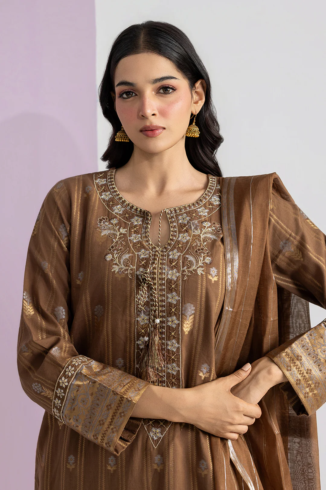 Embroidered Kurta Dupatta Trouser - 2530 - Image 2