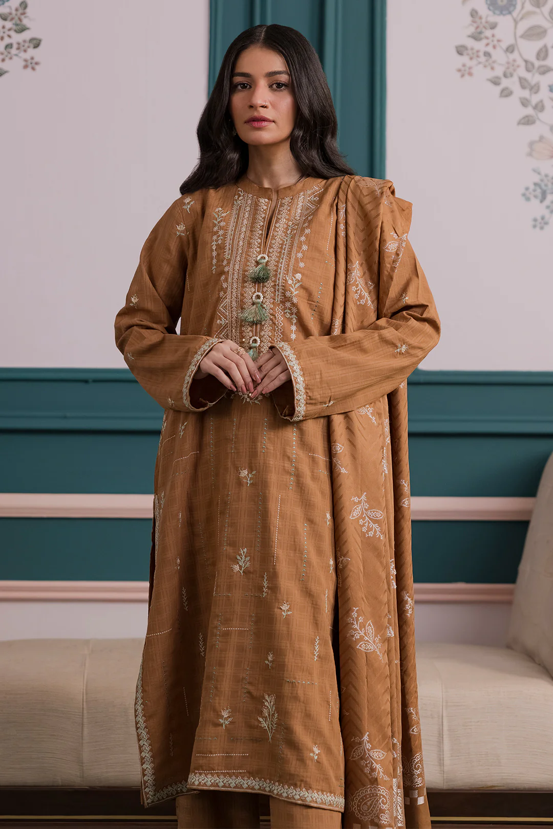 Embroidered Kurta Dupatta Trouser - 2531 - Image 2