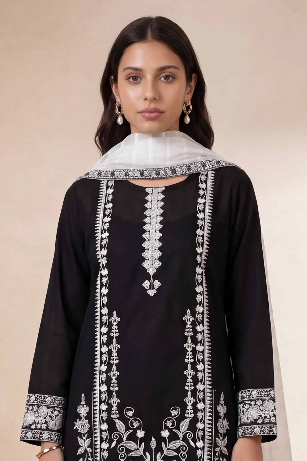 Embroidered Kurta Dupatta Trouser - 2553 - Image 2