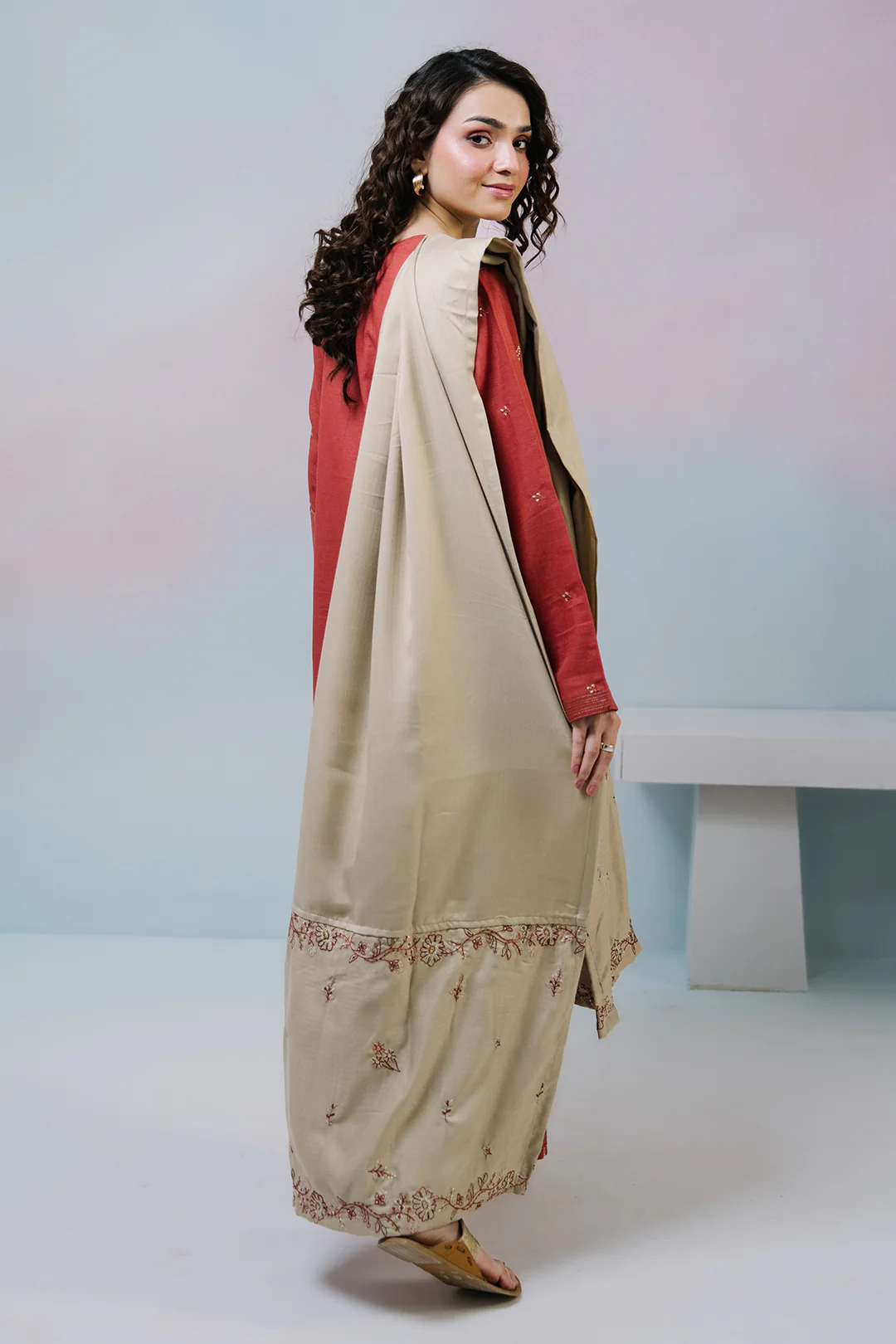 Embroidered Kurta Dupatta Trouser - 2558 - Image 7
