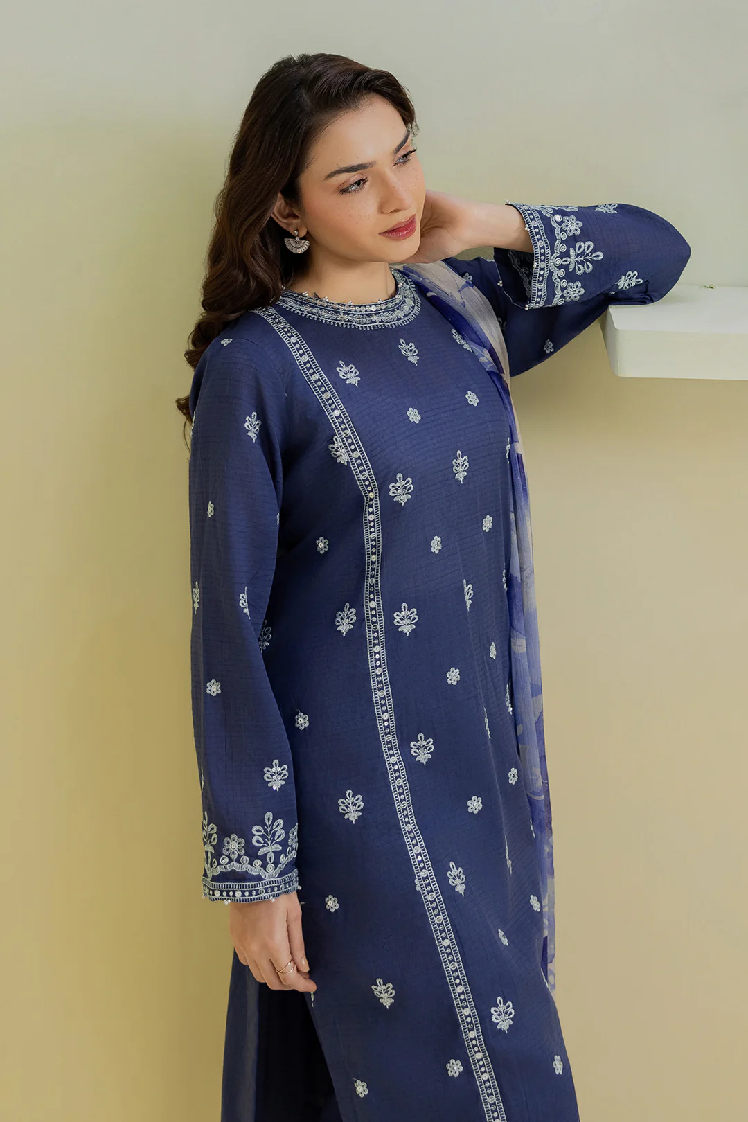 Embroidered Kurta Dupatta Trouser - 2560 - Image 14