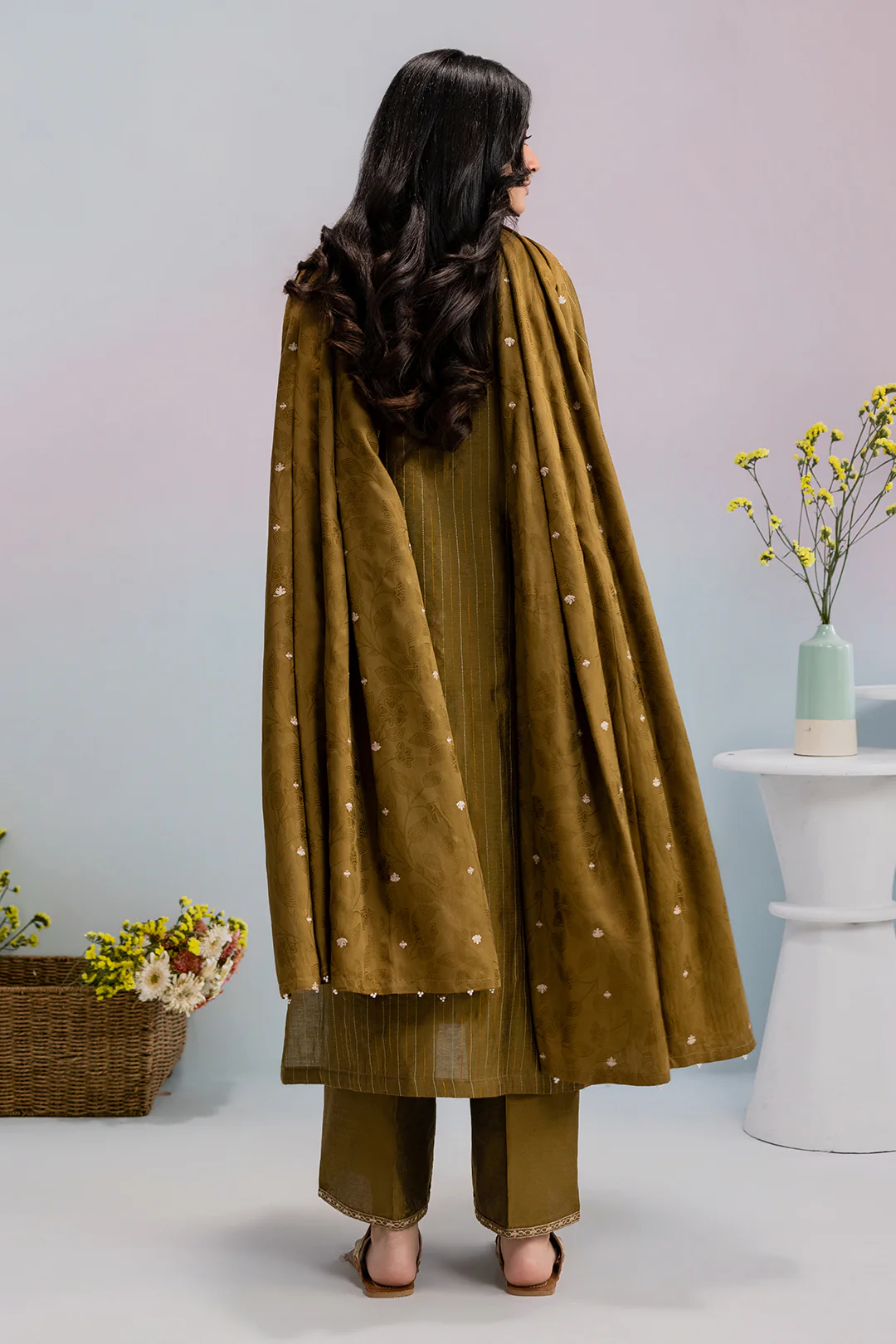 Embroidered Kurta Dupatta Trouser - 2561 - Image 7