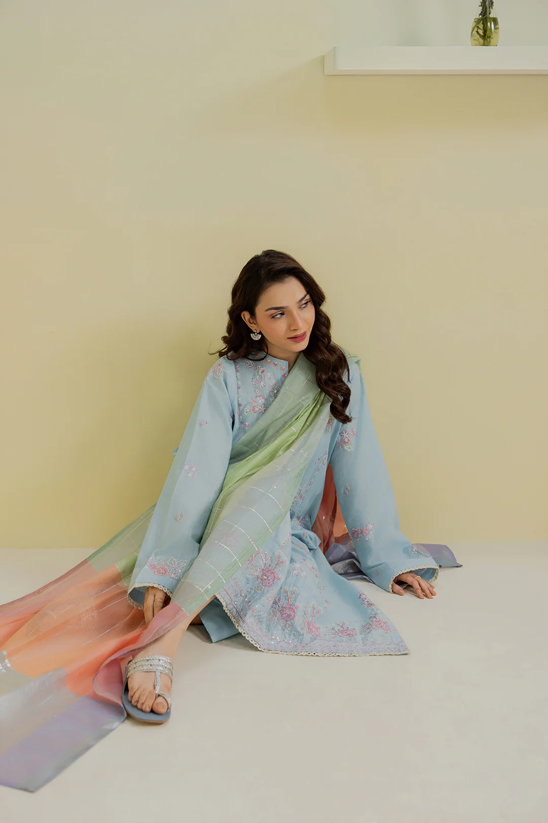 Embroidered Kurta Dupatta Trouser - 2563 - Image 6