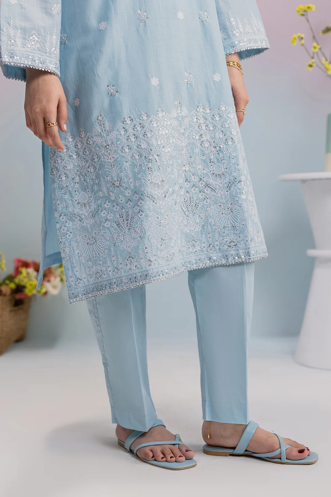 Embroidered Kurta Dupatta Trouser - 2577 - Image 4
