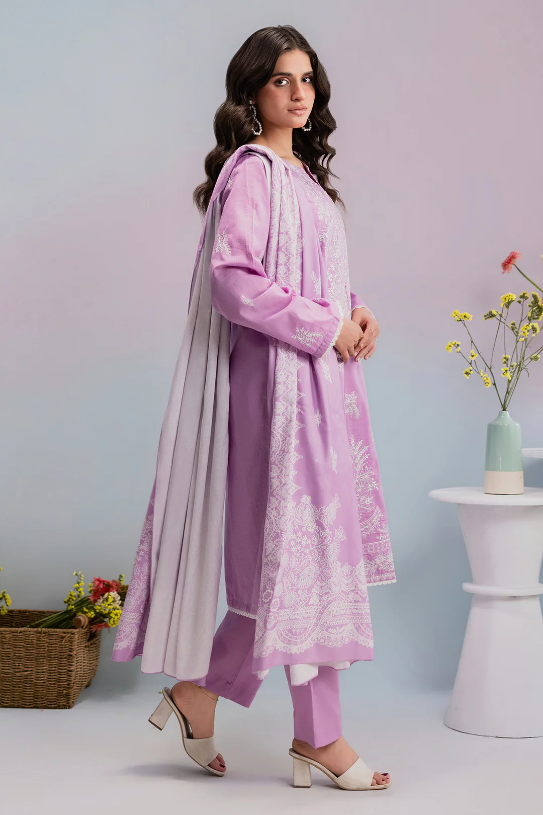 Embroidered Kurta Dupatta Trouser - 2579 - Image 3
