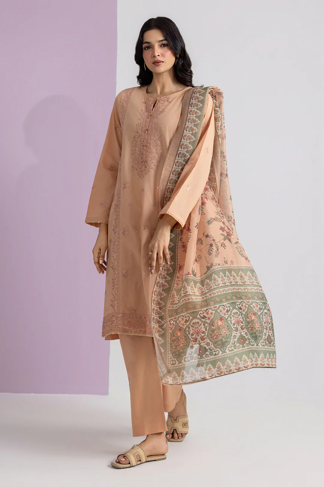 Embroidered Kurta Dupatta Trouser - 2596 - Image 4