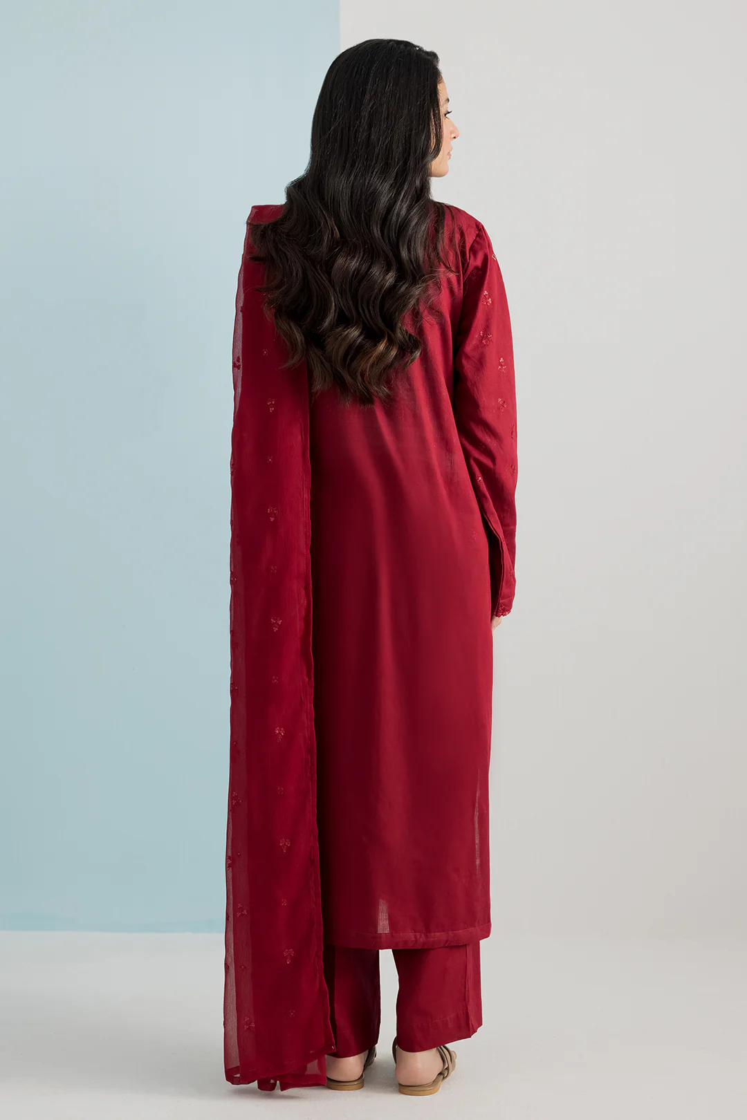 Embroidered Kurta Dupatta Trouser - 2607 - Image 7