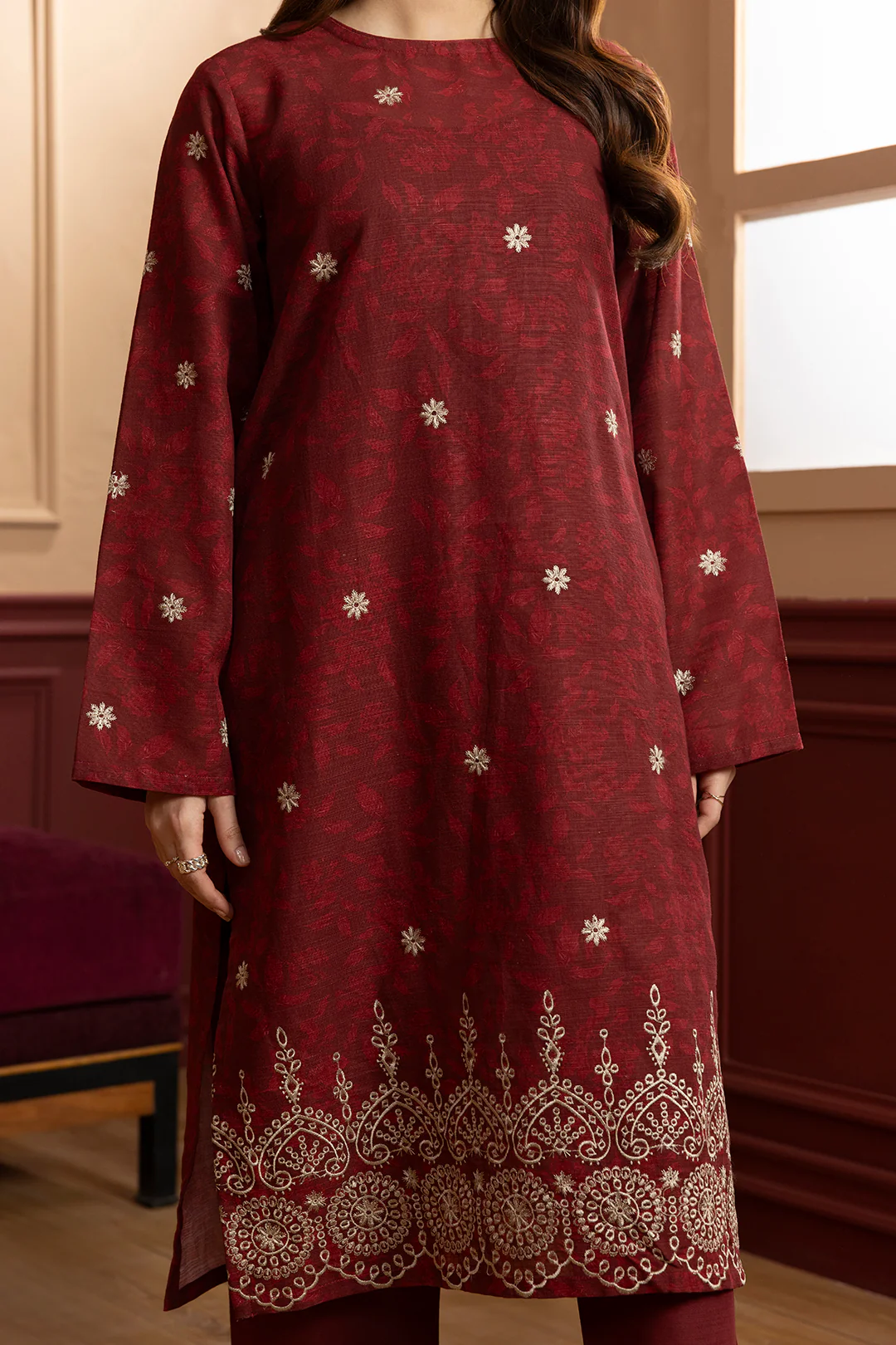 Embroidered Kurta Dupatta Trouser - 2884 - Image 4