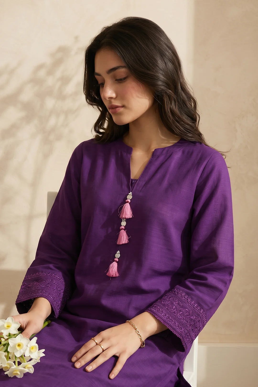 Embroidered Kurta Dupatta Trouser - 2886 - Image 2