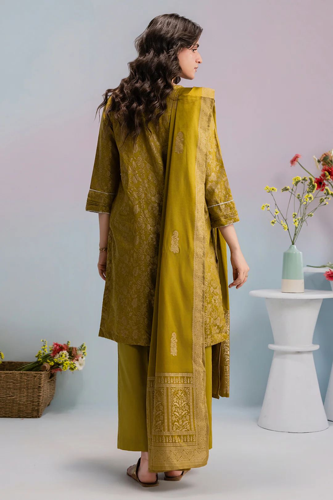 Embroidered Kurta Dupatta Trouser - 3258 - Image 7