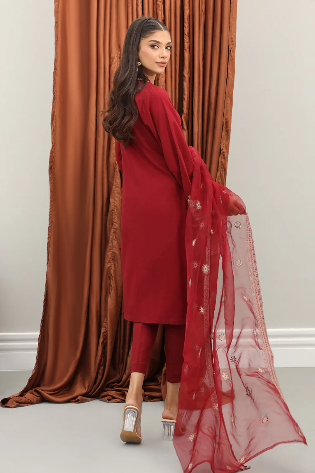 Embroidered Kurta Dupatta Trouser - 3278 - Image 6