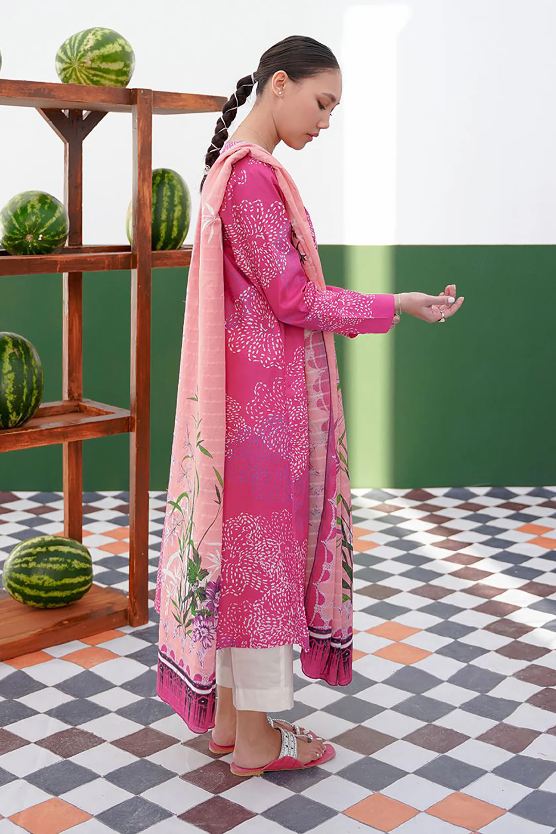 Embroidered  Kurta Dupatta - 0653 - Image 2