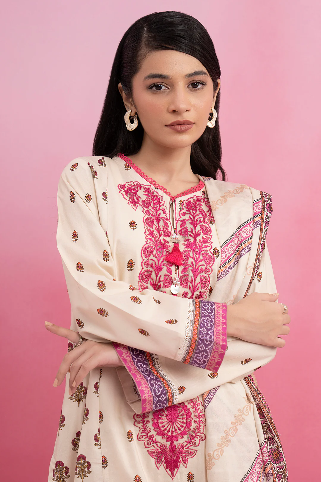 Embroidered Kurta Dupatta - 2820
