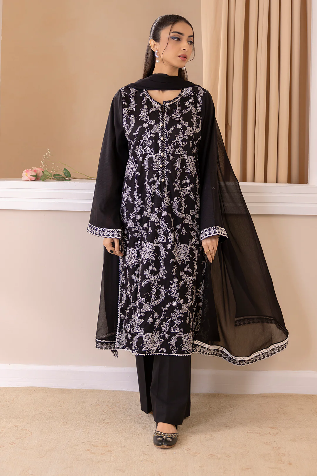Embroidered Kurta Dupatta - 3326 - Image 2