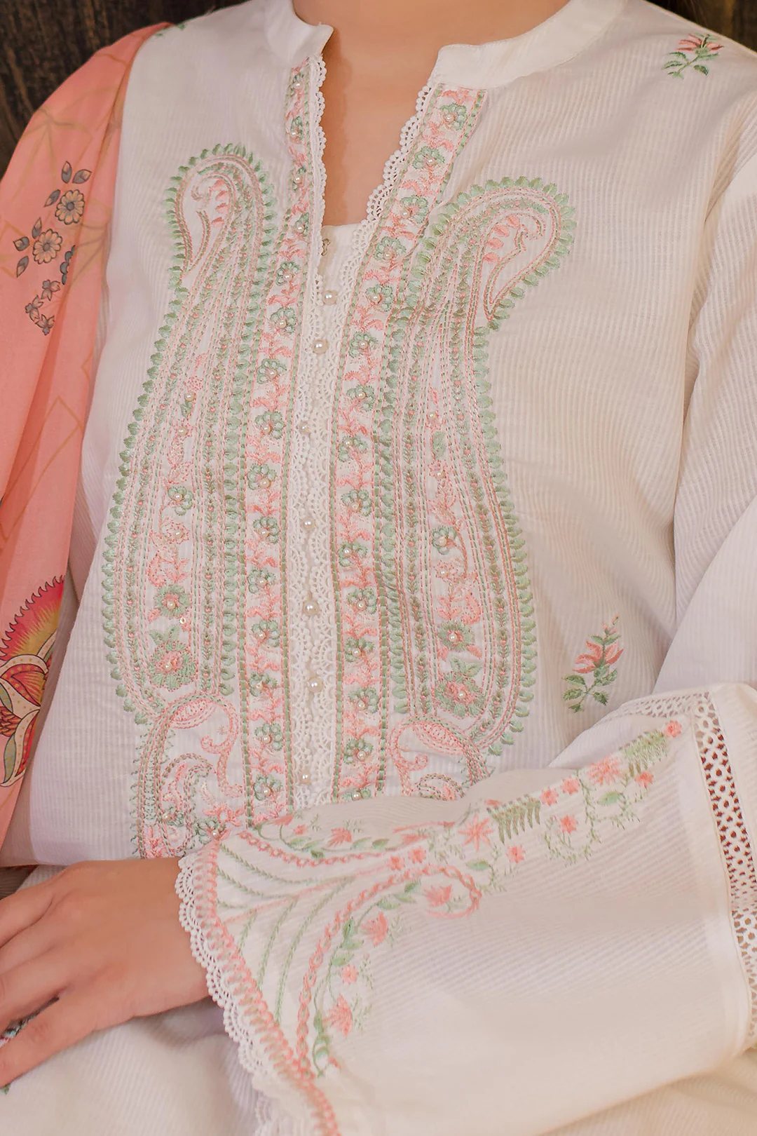 Embroidered Kurta Dupatta - 3330 - Image 4