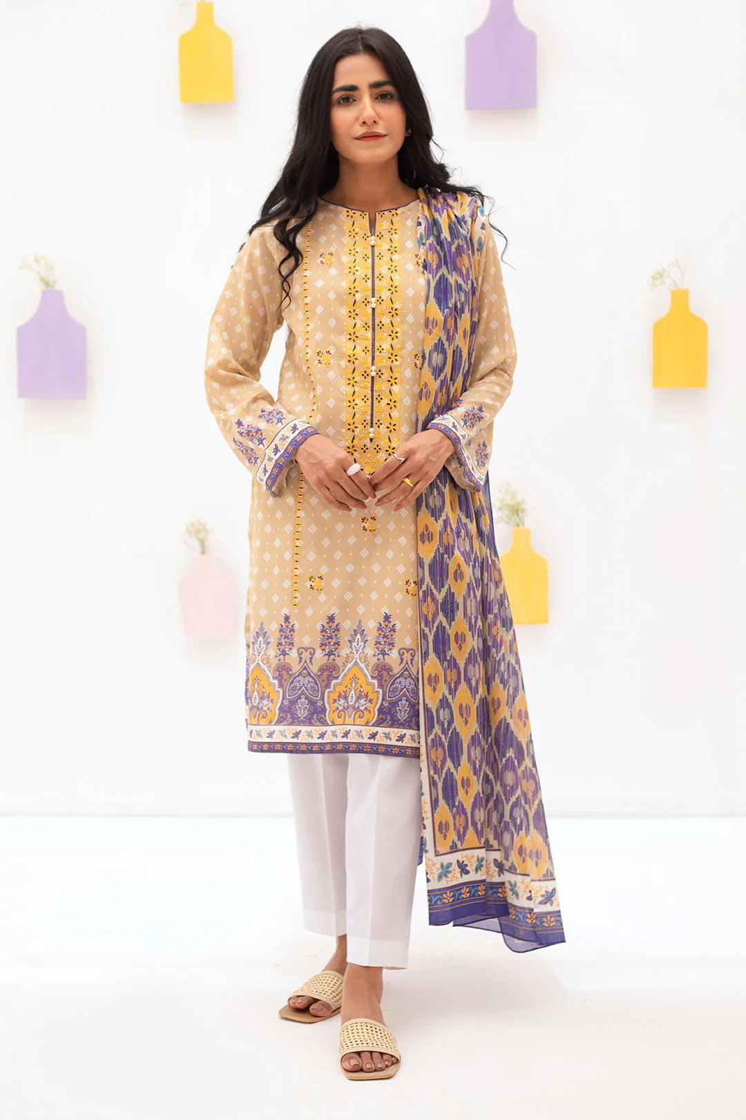 Embroidered  Kurta Dupatta - 0353 - Image 2