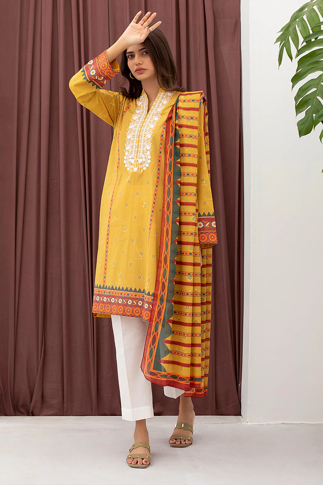 Embroidered  Kurta Dupatta - 0497 - Image 2